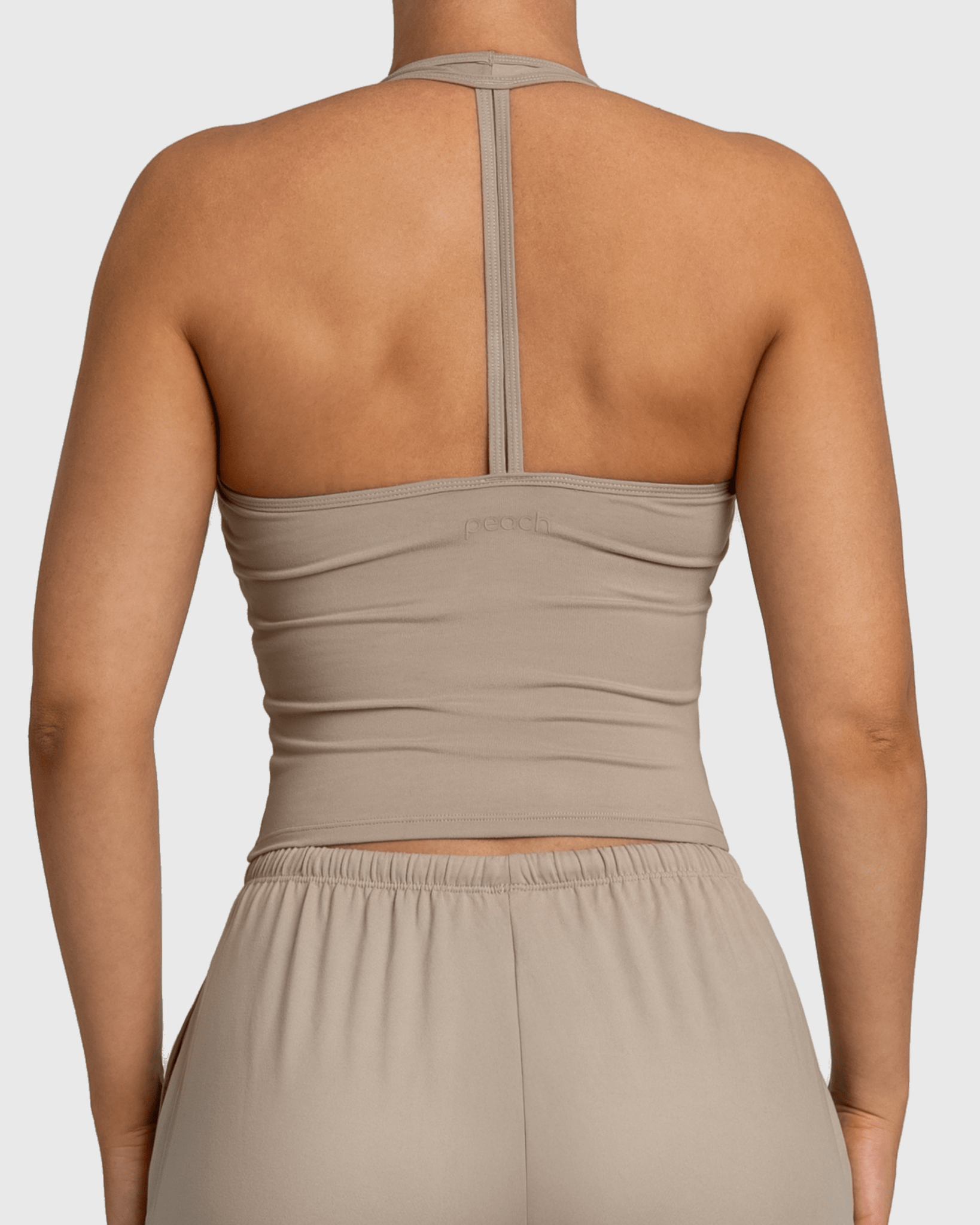 Beige Lounge Singlet - Peach Tights - Sports - Bra