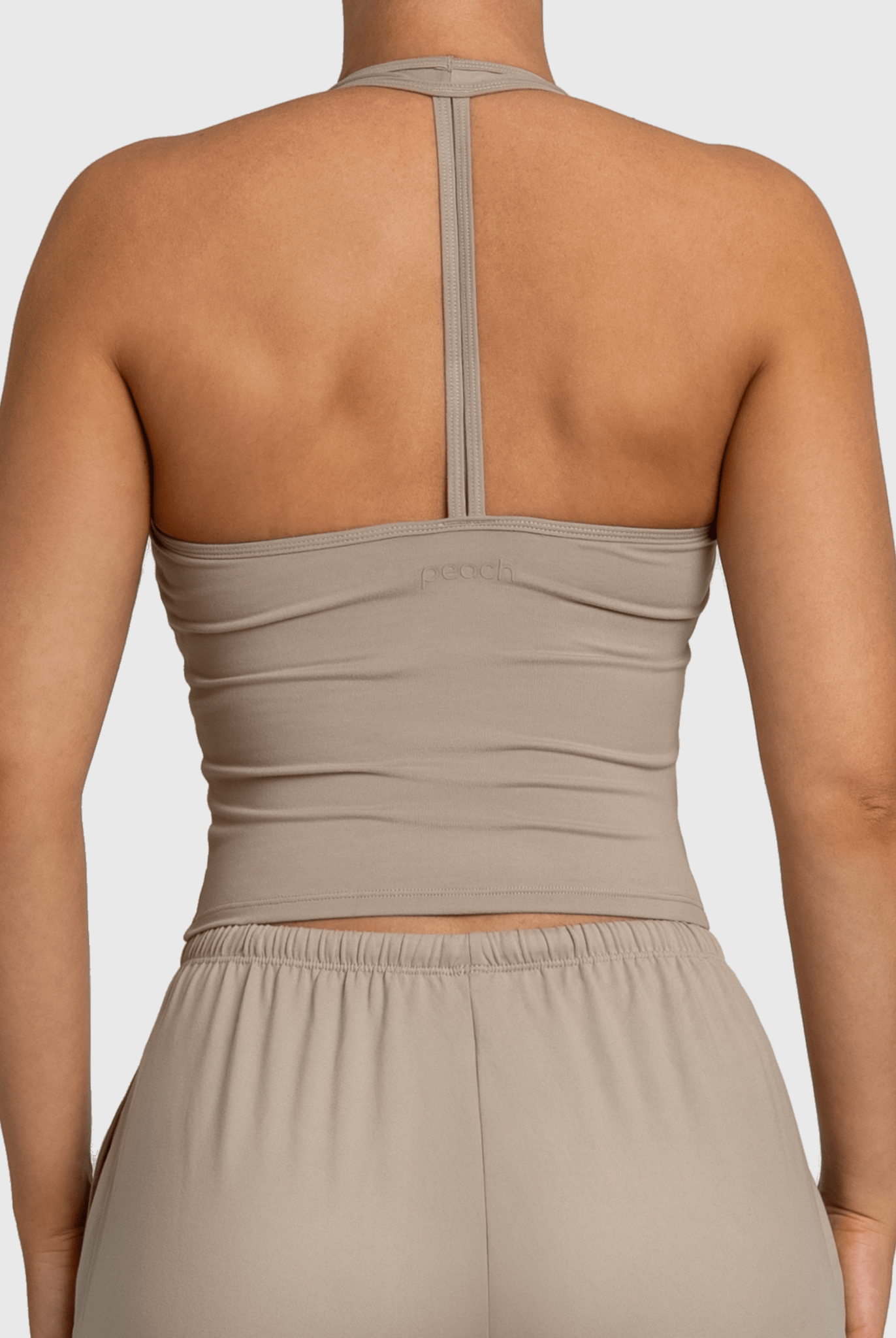 Beige Lounge Singlet - Peach Tights - Sports - Bra