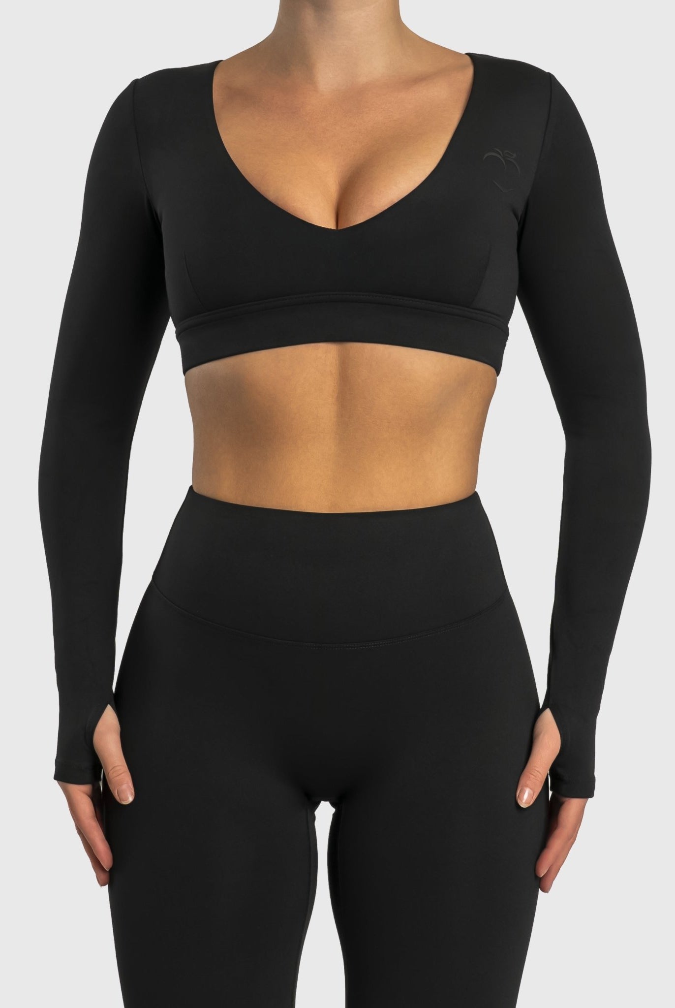 Black Align Long Sleeve - Peach Tights - Long sleeve