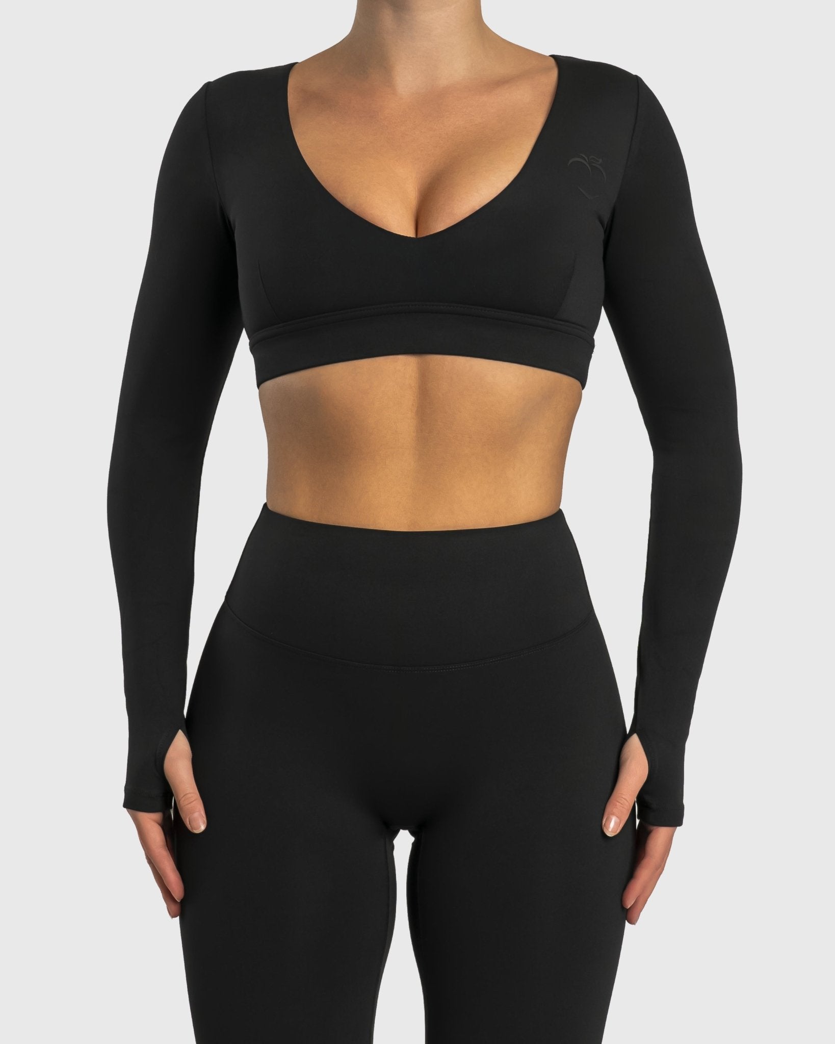 Black Align Long Sleeve - Peach Tights - Long sleeve