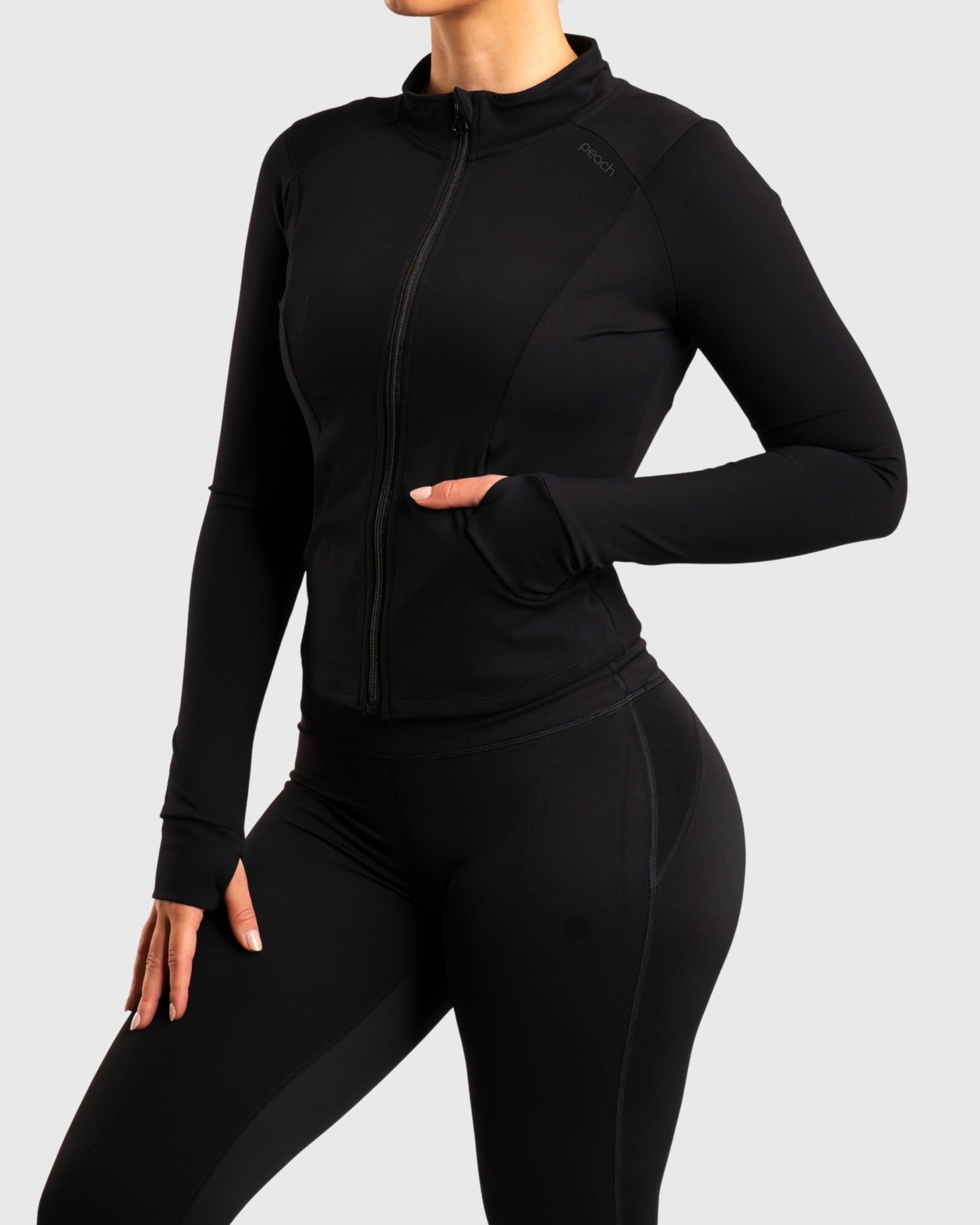 Black Curve Jacket - Peach Tights - Jacket