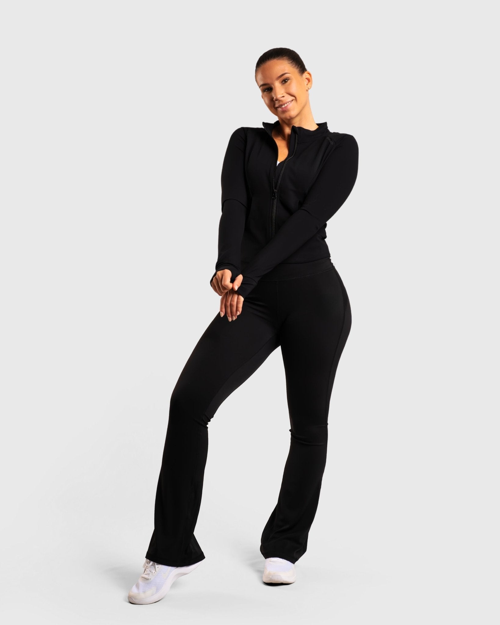 Black Curve Jacket - Peach Tights - Jacket