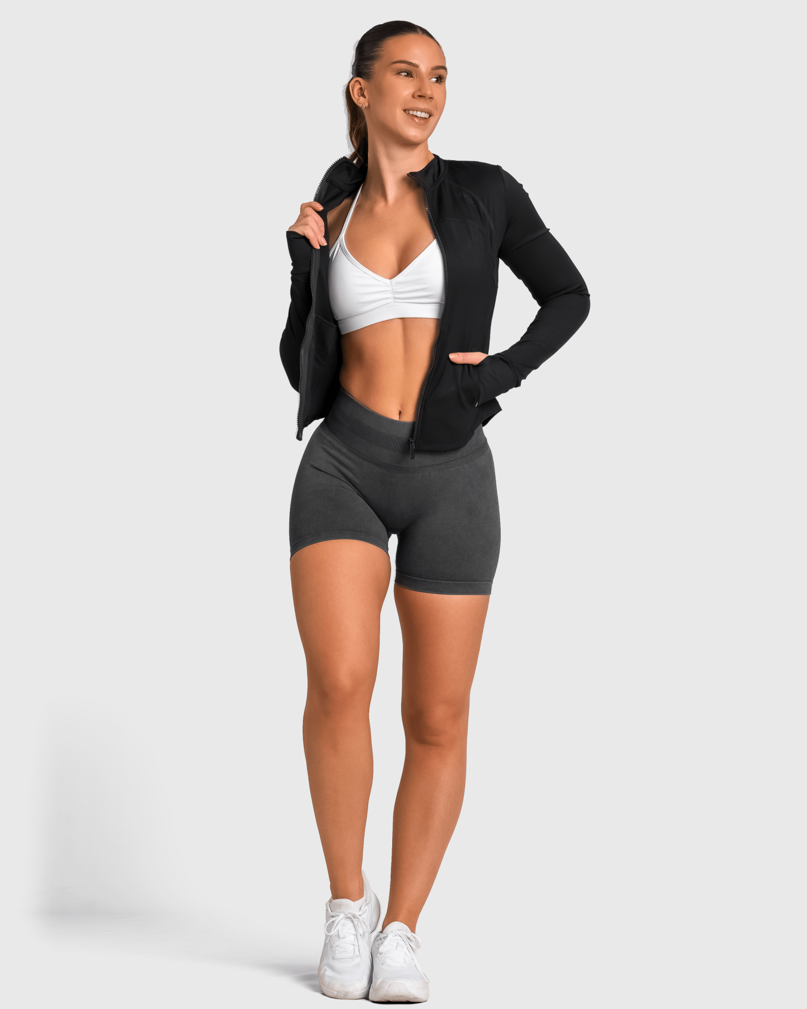 Black Shape Jacket - Peach Tights - Jacket