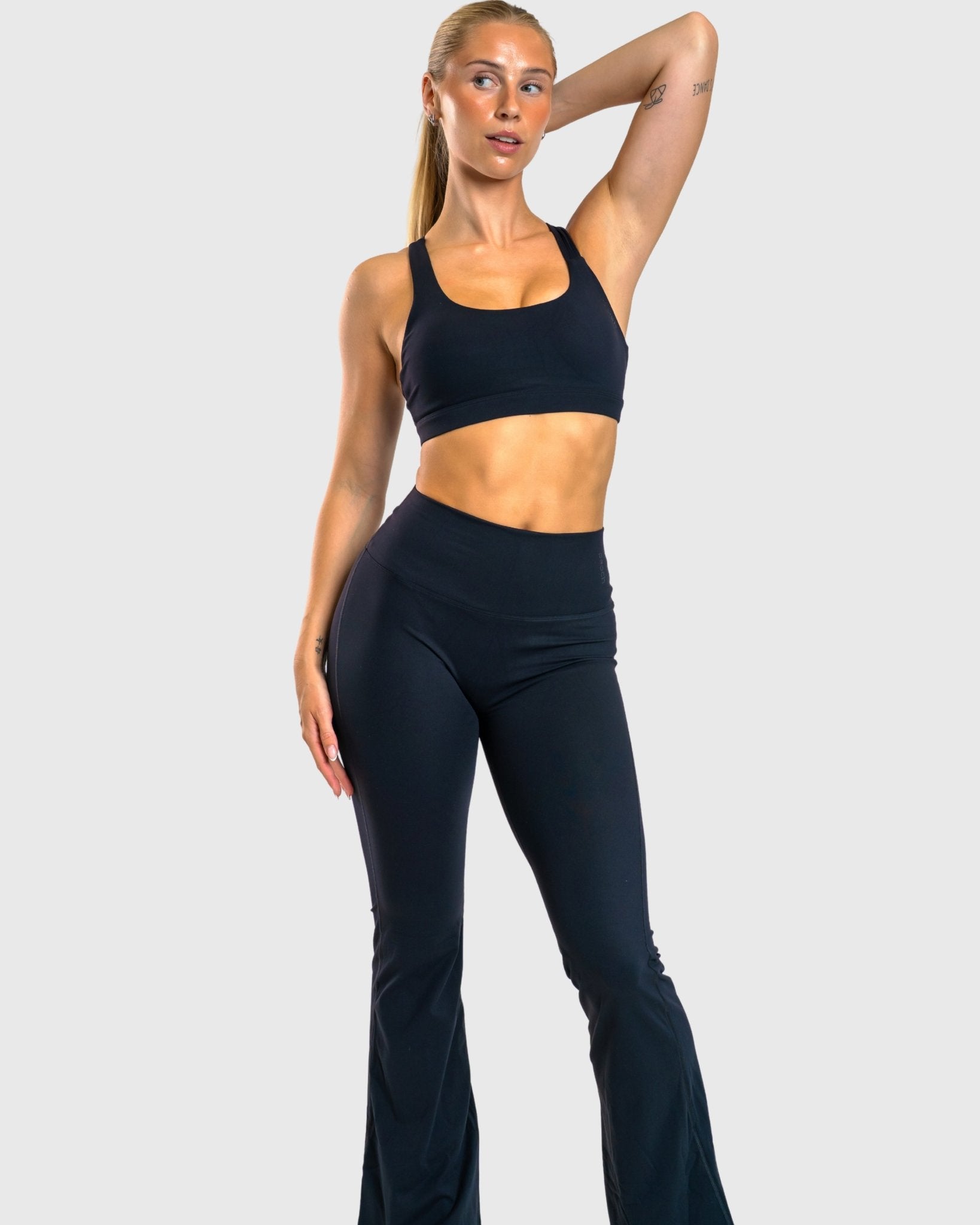 Black Softelle Flared Pants - Peach Tights - Tights