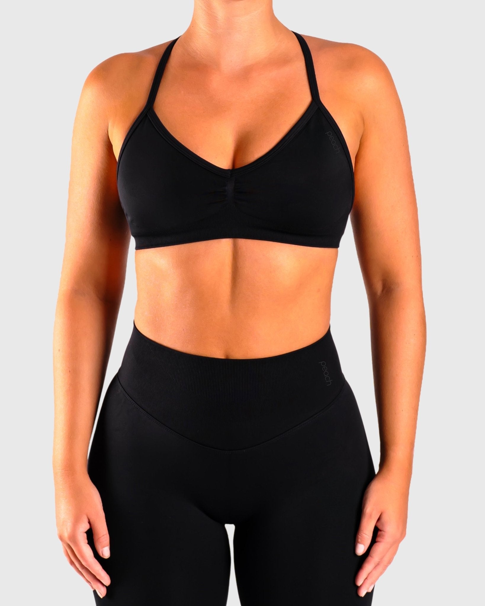 Black Vivid Sports - bra - Peach Tights - Sports - Bra