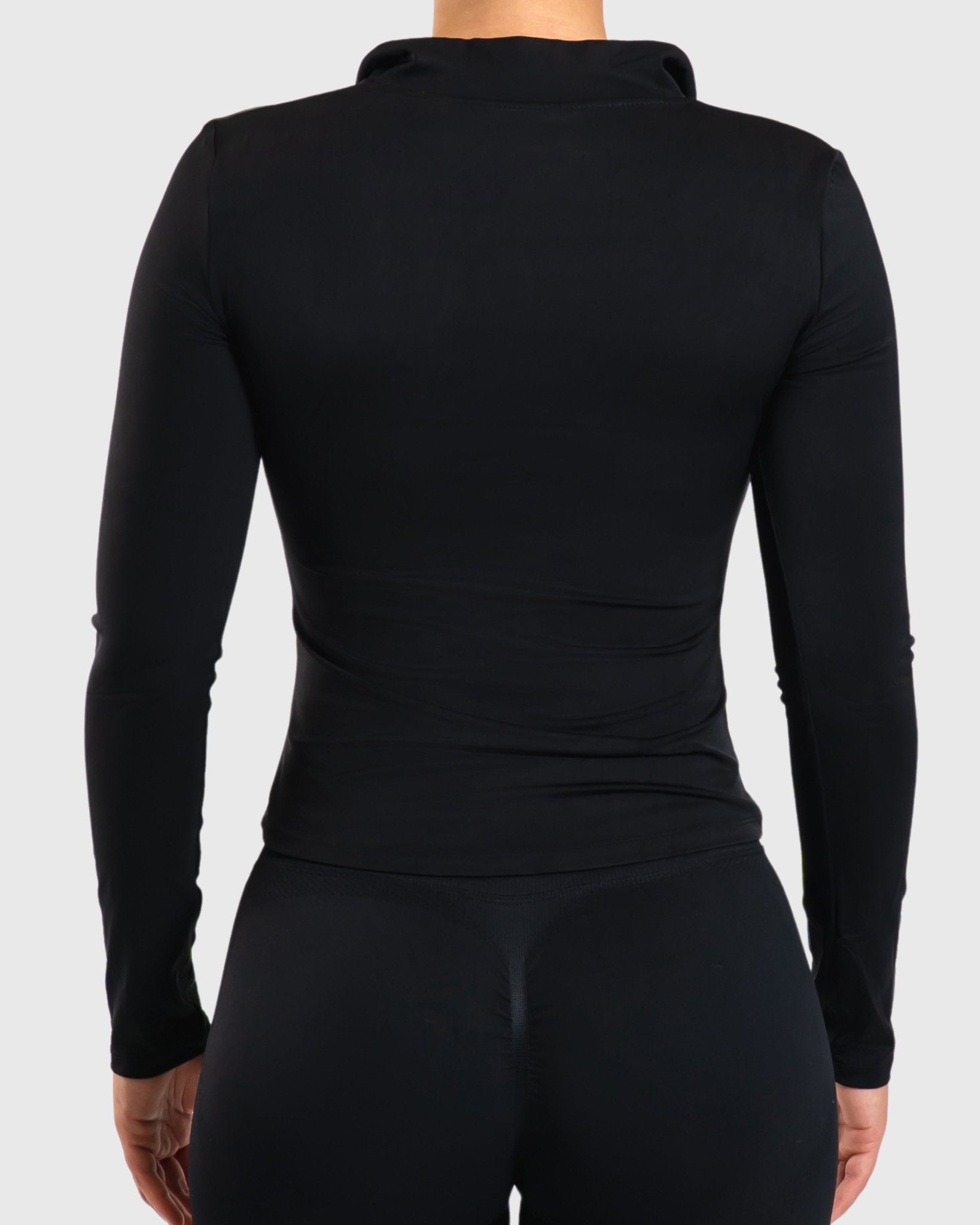Black Zip Long Sleeve - Peach Tights - Jacket