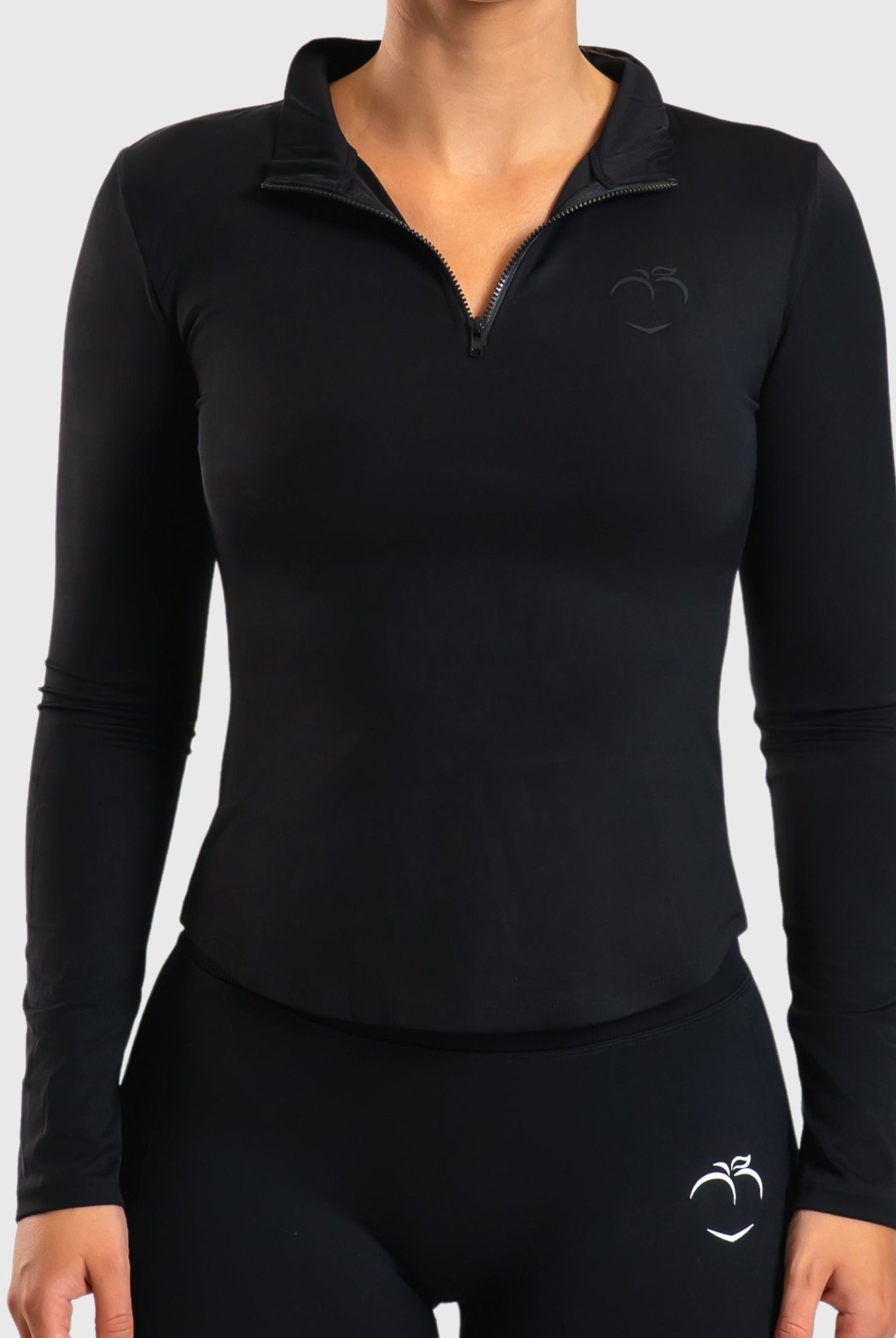 Black Zip Long Sleeve - Peach Tights - Jacket