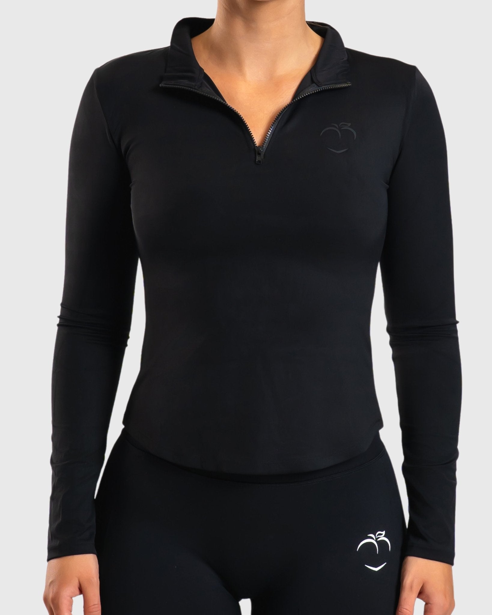 Black Zip Long Sleeve - Peach Tights - Jacket