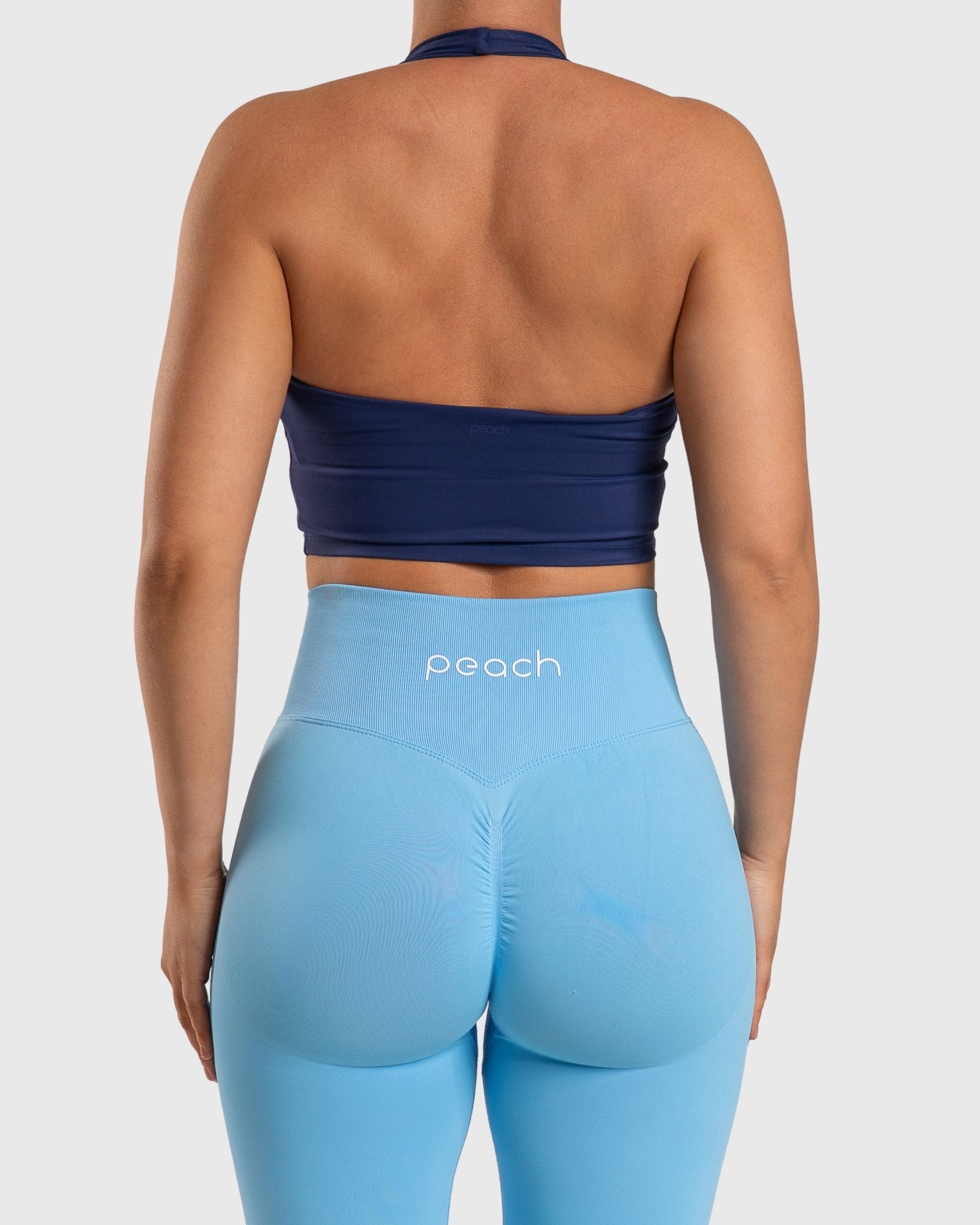 Blue Lush Halterneck Topp - Peach Tights - Sports - Bra