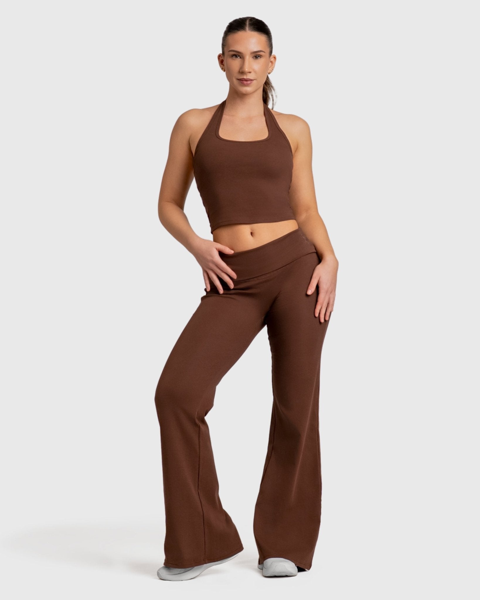 Brown Flow Yoga Pants - Peach Tights - Tights