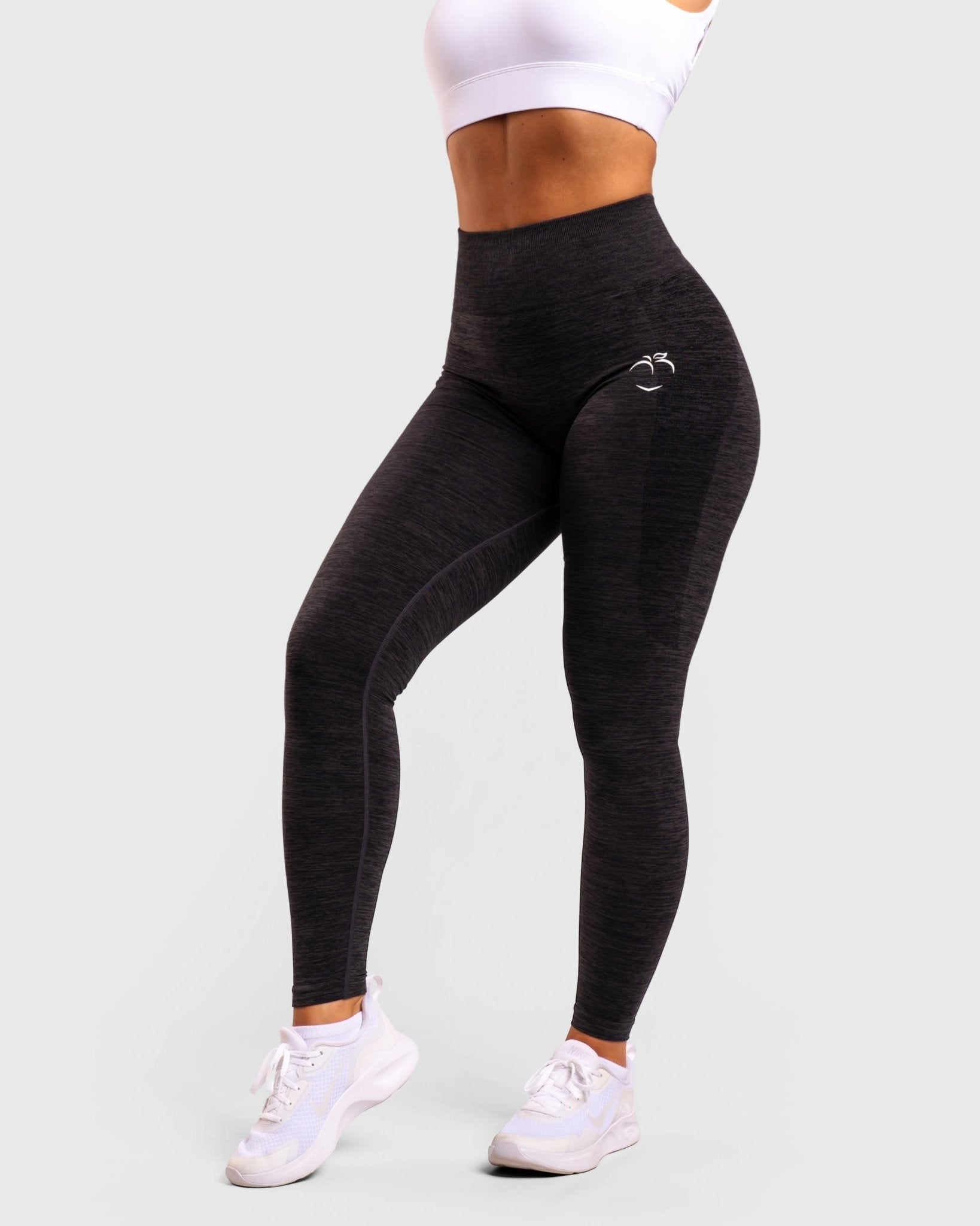 Dark Grey Deluxe Mid Waist - Peach Tights - Tights