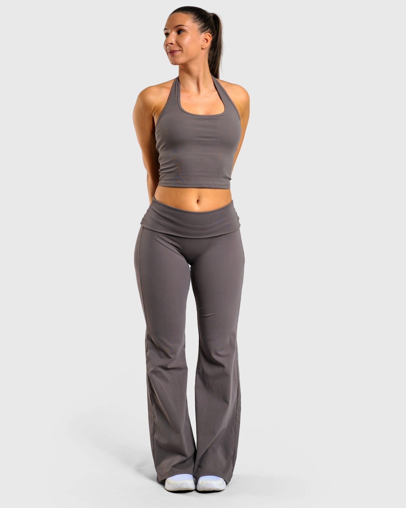 Dark Grey Flow Yoga - Peach Tights - Tights