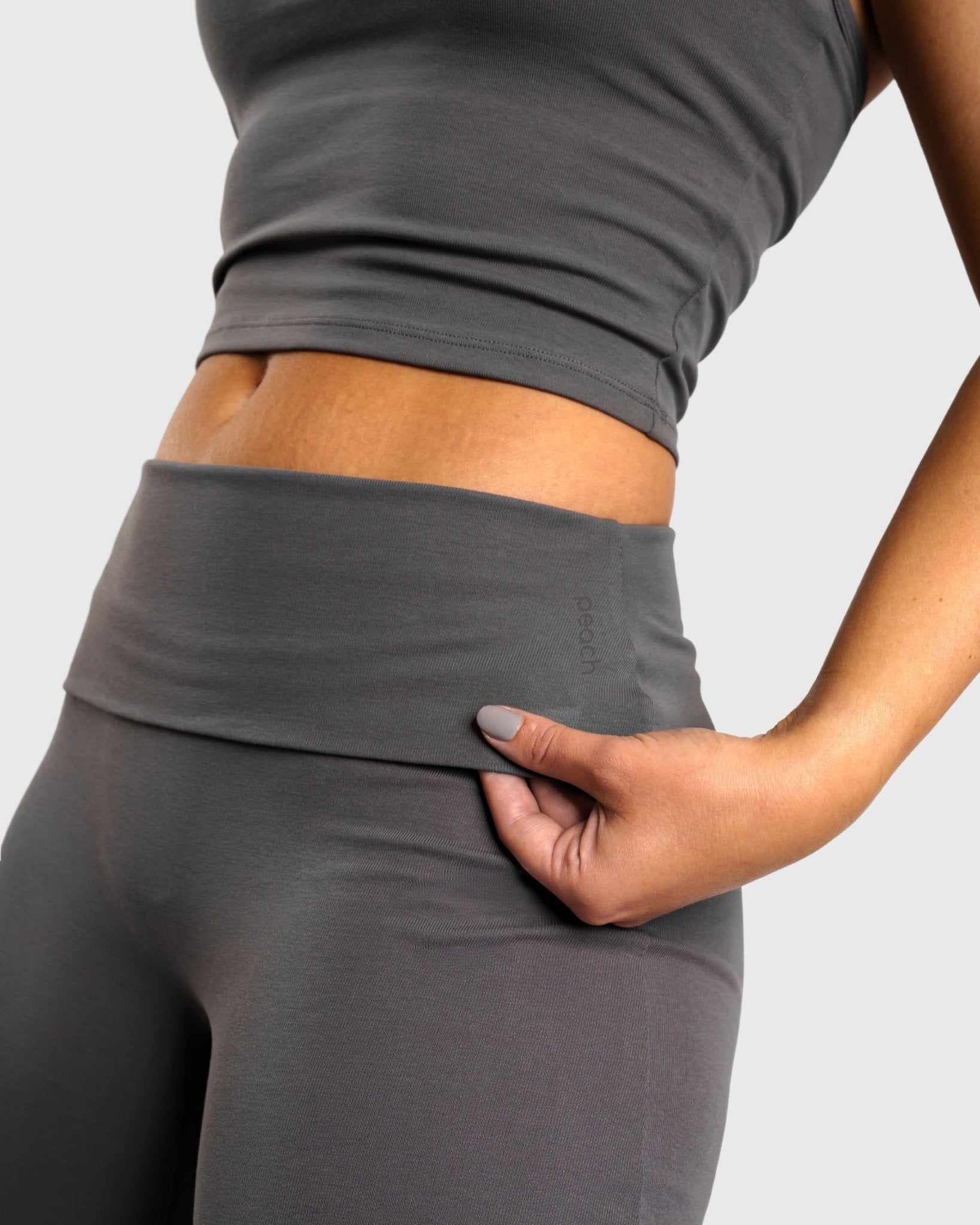 Dark Grey Flow Yoga - Peach Tights - Tights