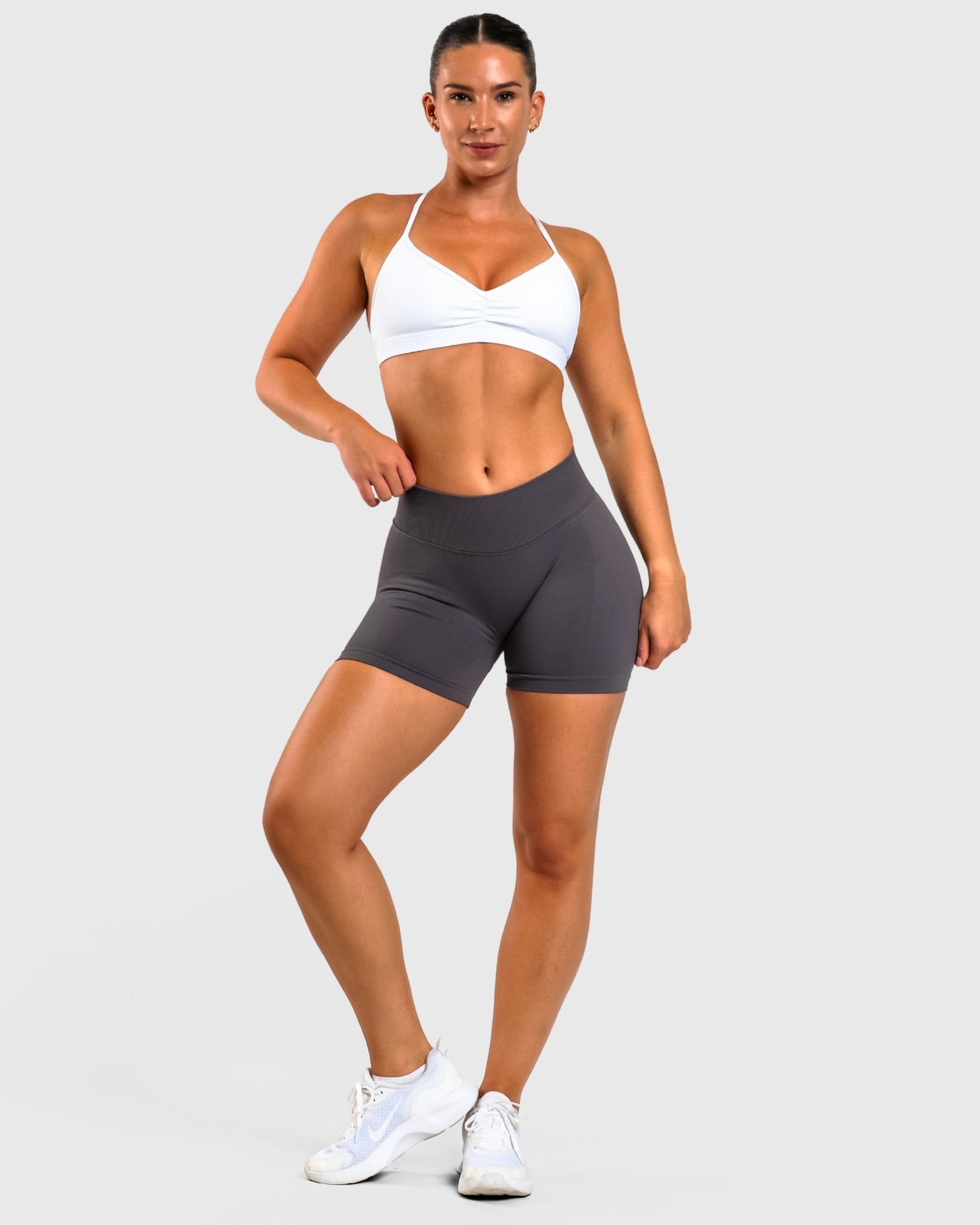 Dark Grey Shaping Shorts - Peach Tights - Shorts