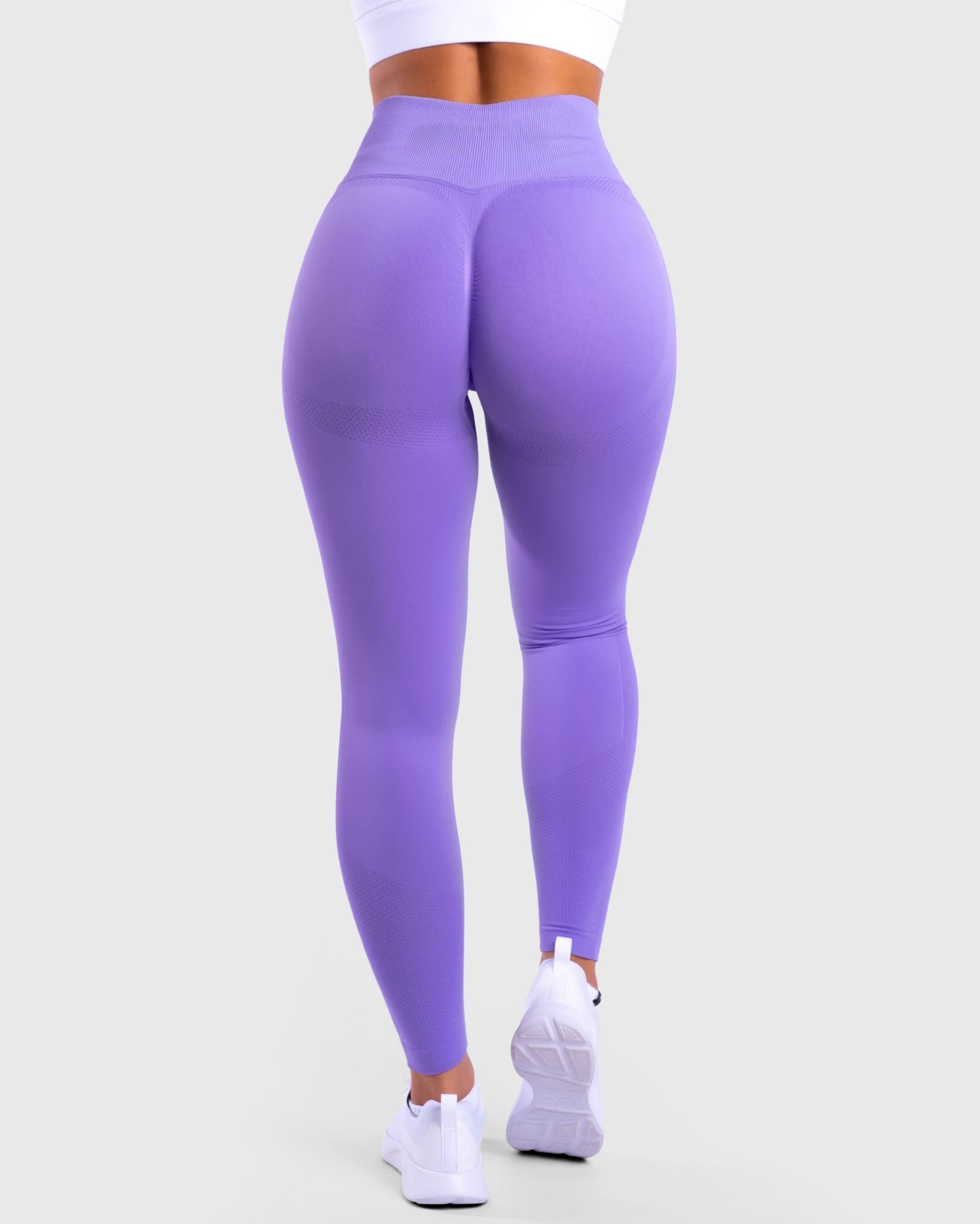 Floral Purple Lux Seamless Tights - Peach Tights - Tights