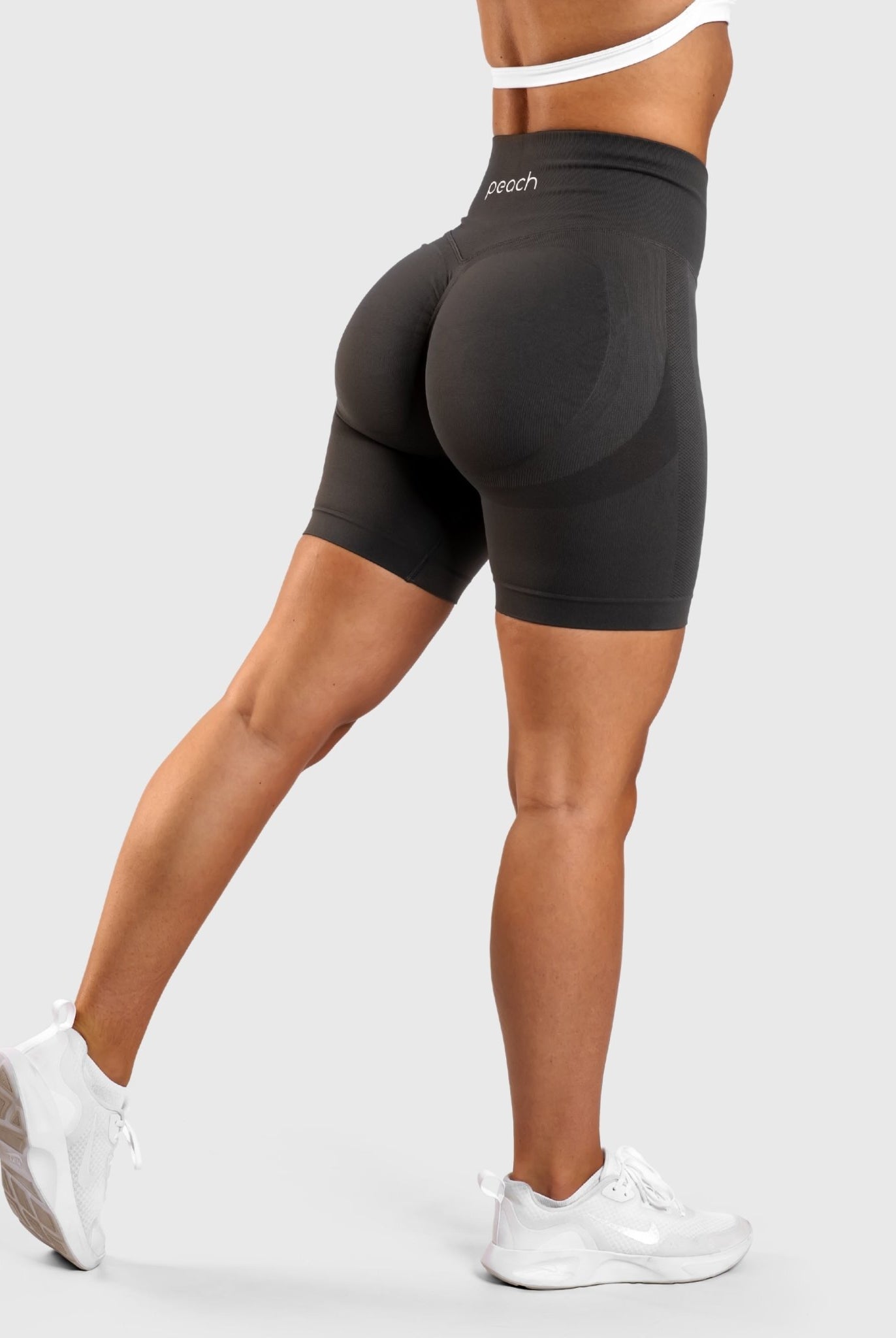 Grey Solid Shorts - Peach Tights - Shorts