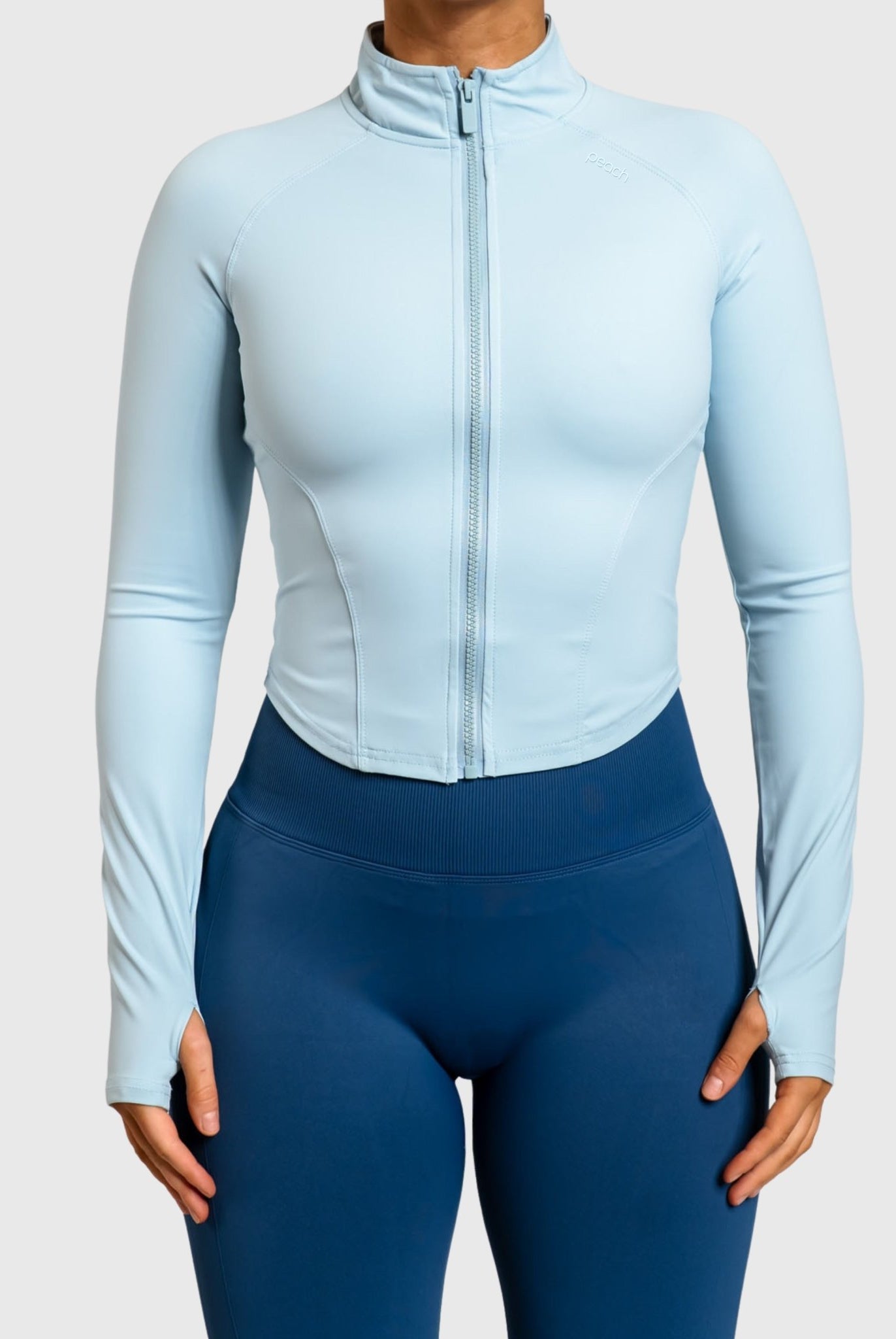 Light Blue Define Jacket - Peach Tights - Jacket