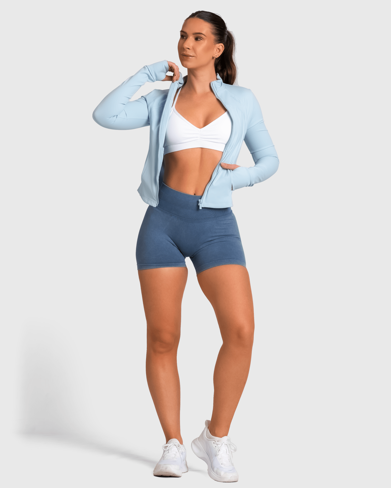 Light Blue Shape Jacket - Peach Tights - Jacket