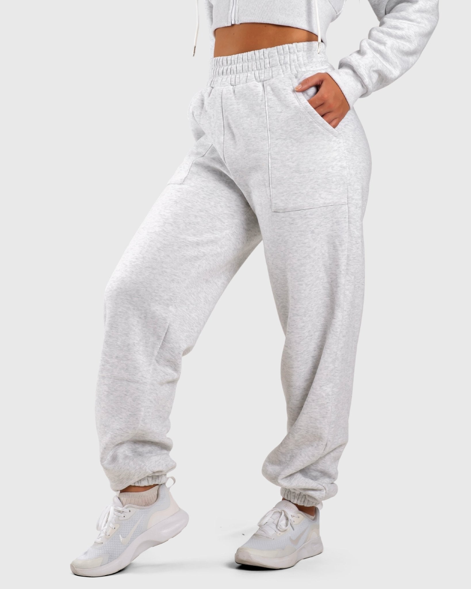 Light Grey Vibe Sweatpants - Peach Tights - Sweatpants