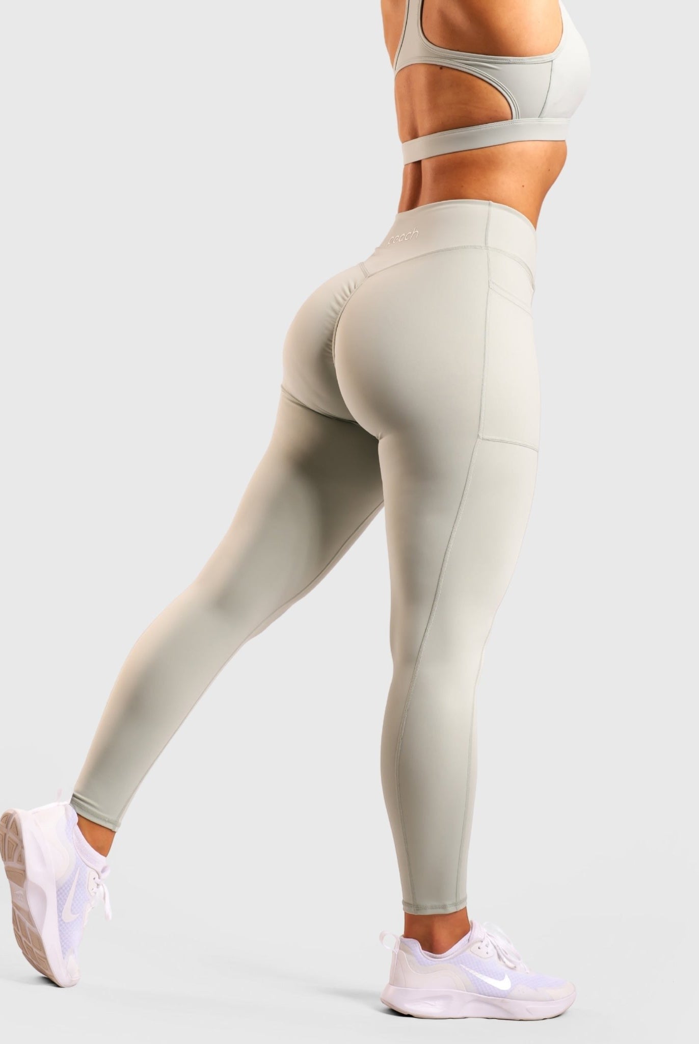 Mint Green Fusion Mid Waist - Peach Tights - Tights