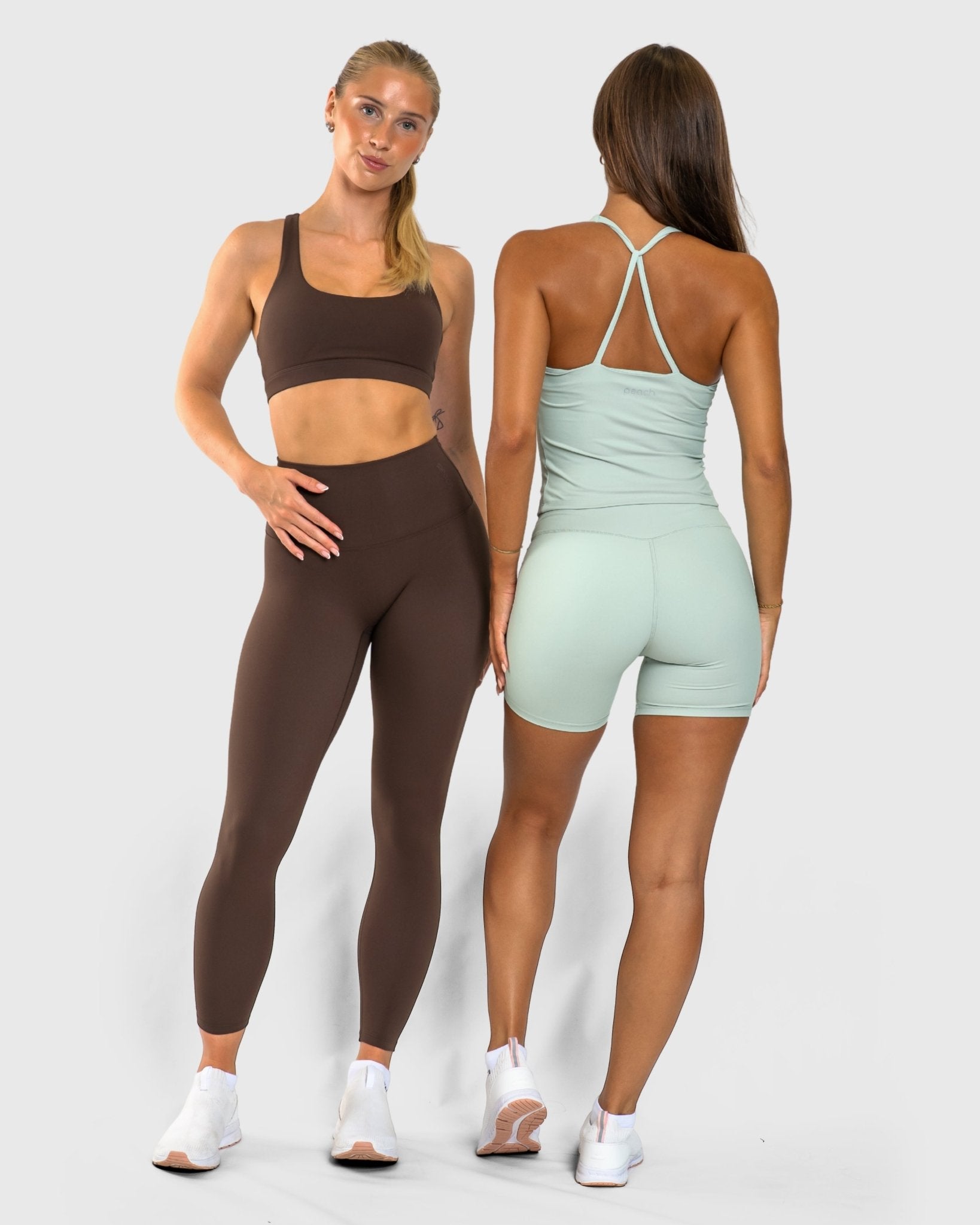 Mint Green Softelle Shorts - Peach Tights - Tights