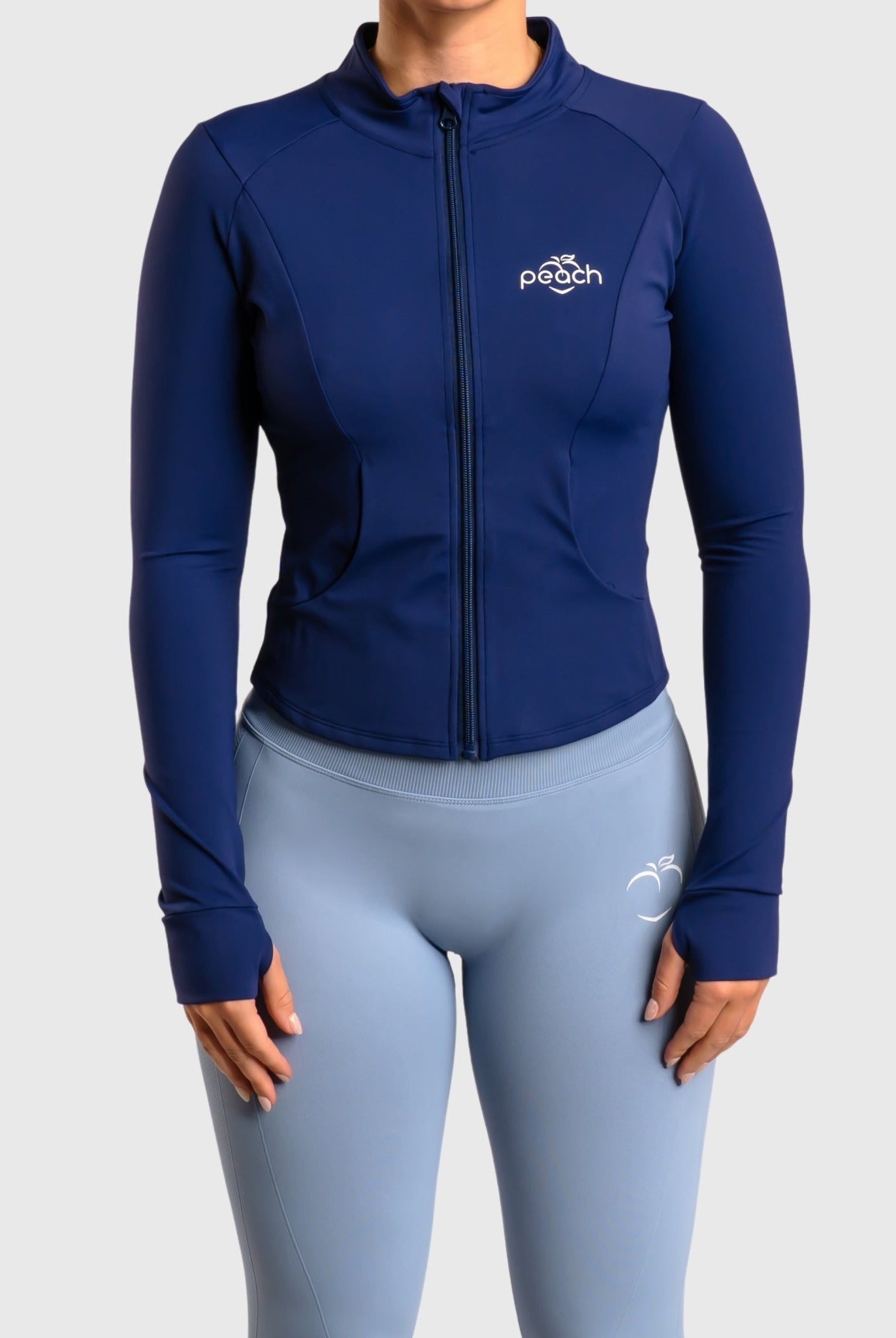 Navy Blue Curve Jacket - Peach Tights - Jacket