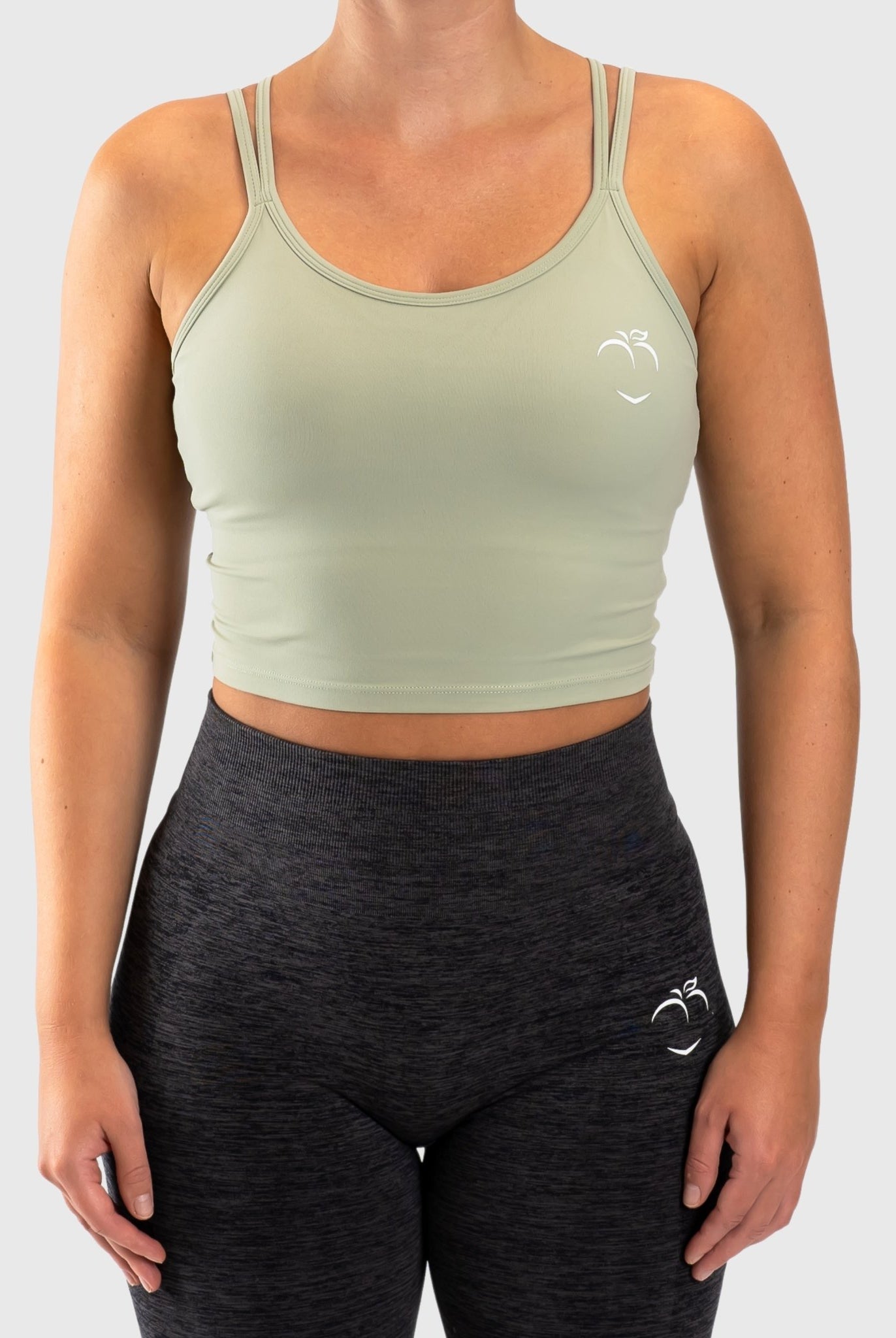 Pastel Green Softline Singlet - Peach Tights - Sports - Bra