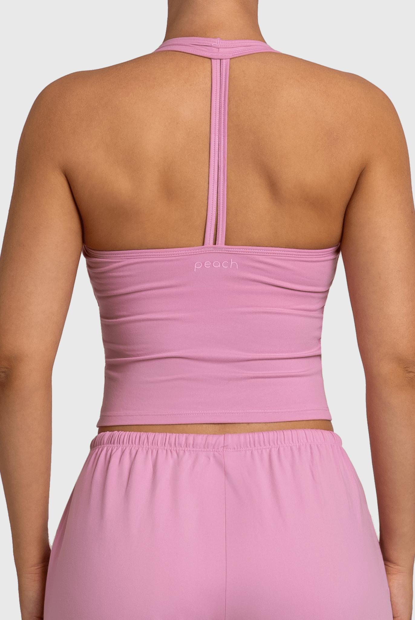 Pink Lounge Singlet - Peach Tights - Sports - Bra