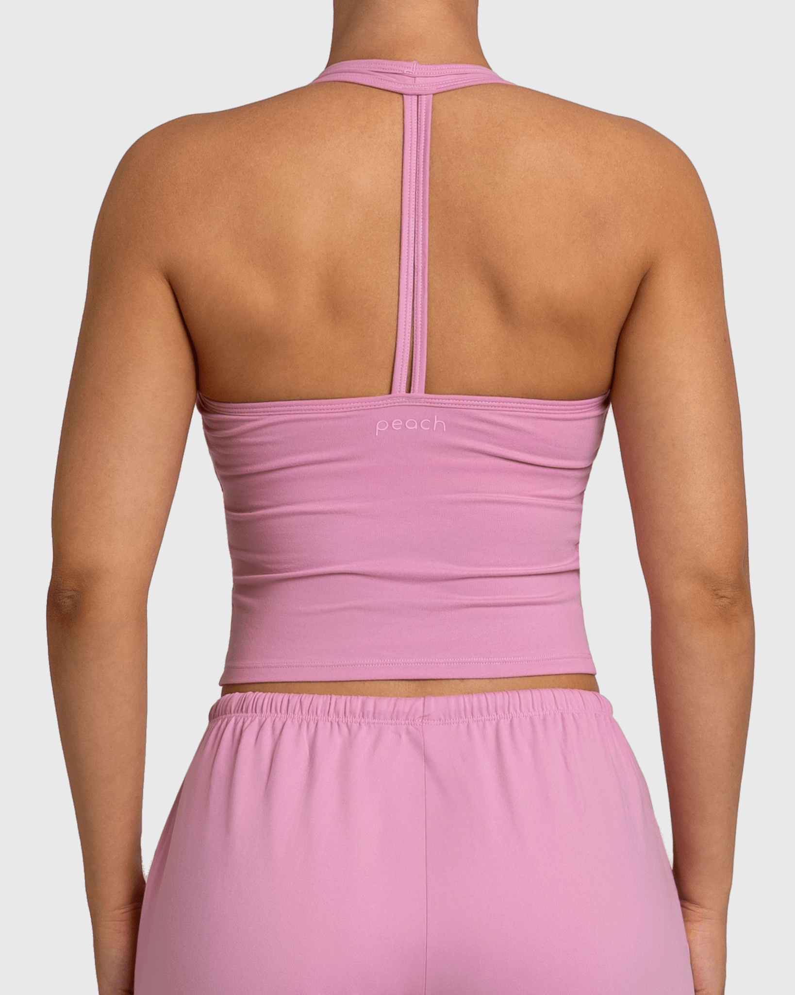 Pink Lounge Singlet - Peach Tights - Sports - Bra