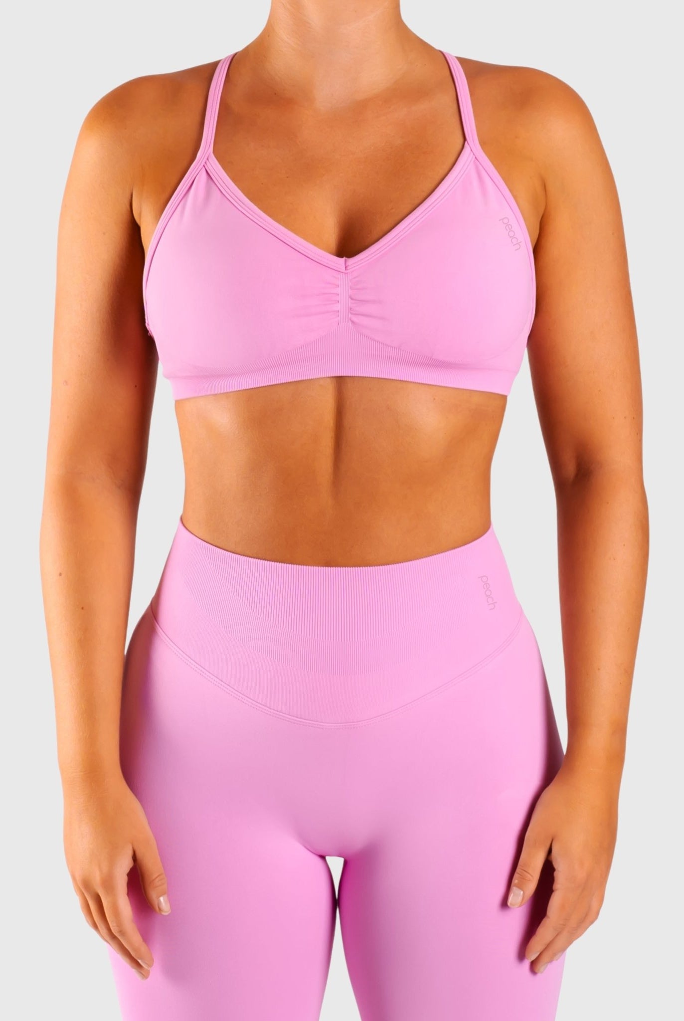 Pink Vivid Sports - bra - Peach Tights - Sports - Bra