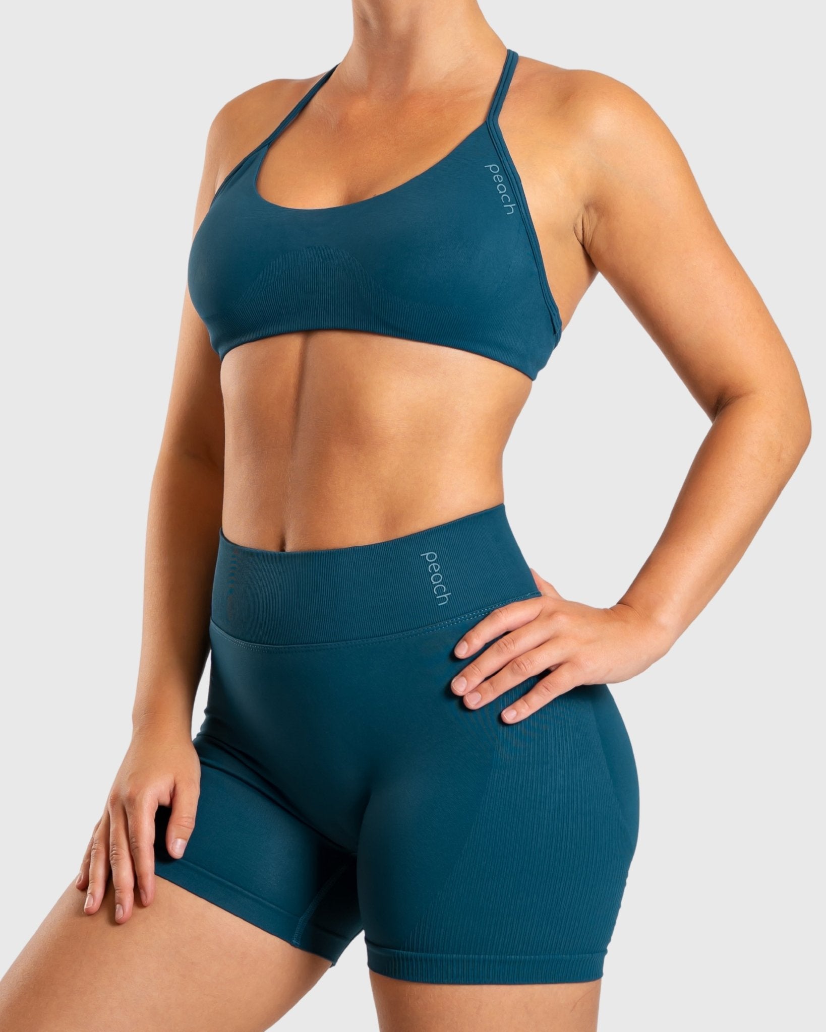 Sea Blue Ignite Sports - bra - Peach Tights - Sports - Bra