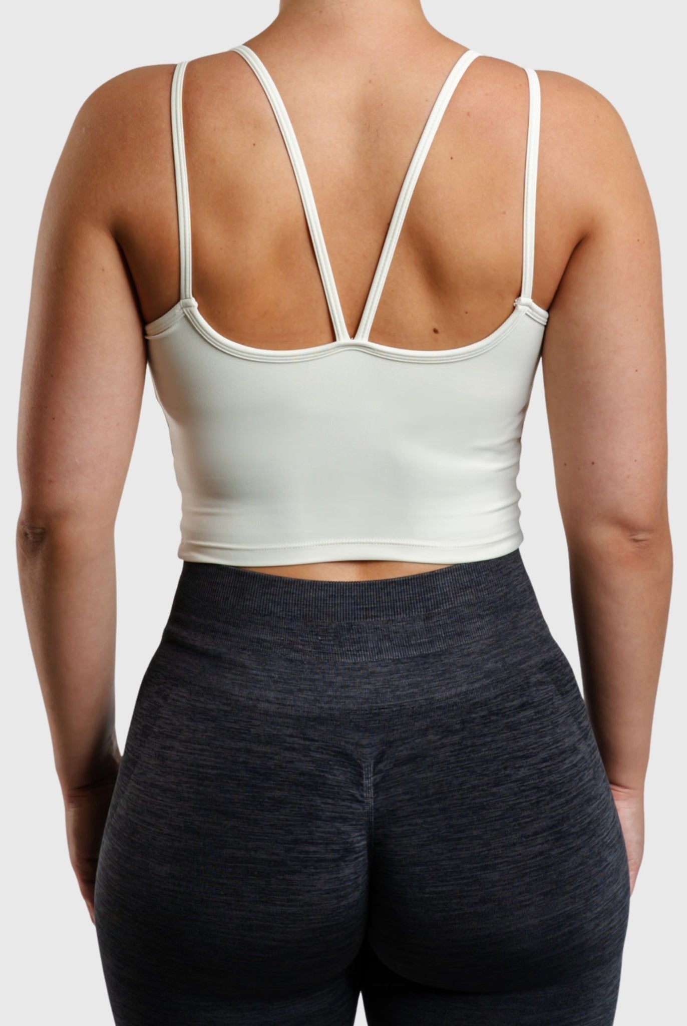 White Softline Singlet - Peach Tights - Sports - Bra