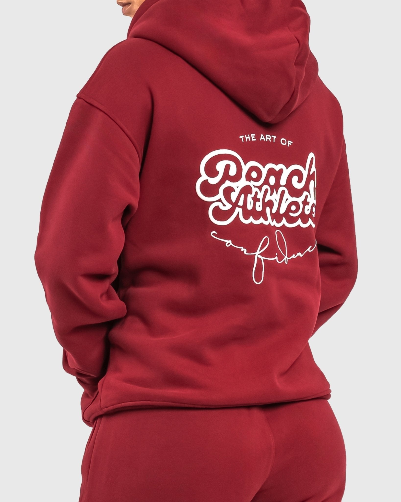 Wine Red Haze Hoodie - Peach Tights - Hoodie