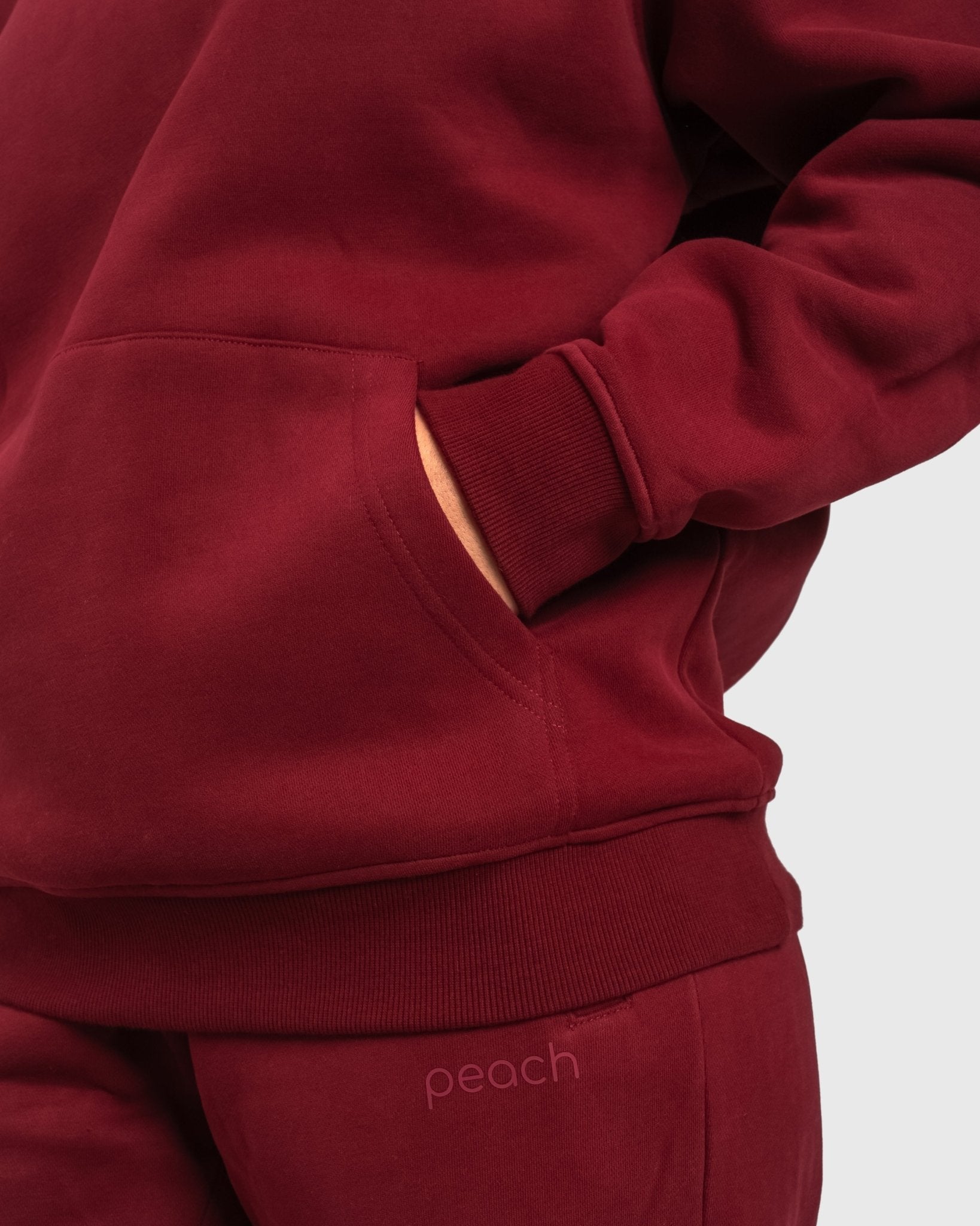 Wine Red Haze Hoodie - Peach Tights - Hoodie