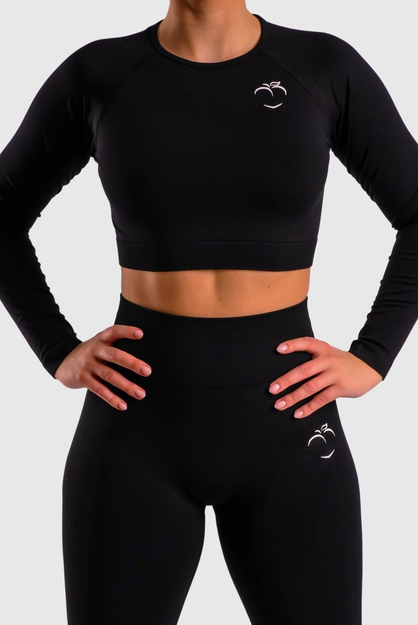 Black Deluxe Long Sleeve - Peach Tights -