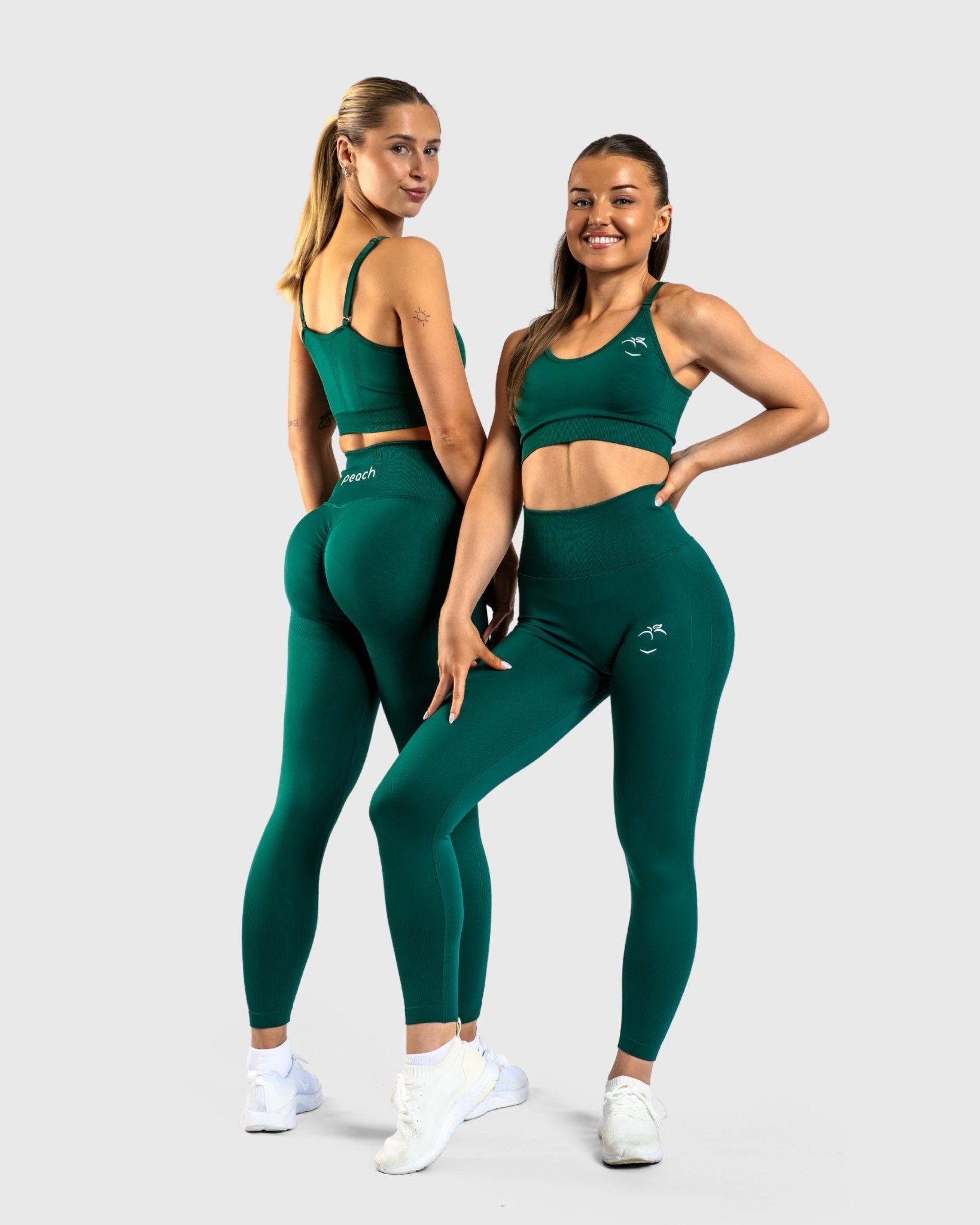 Forest Green Lux Seamless Long Sleeve - Peach Tights - Long sleeve