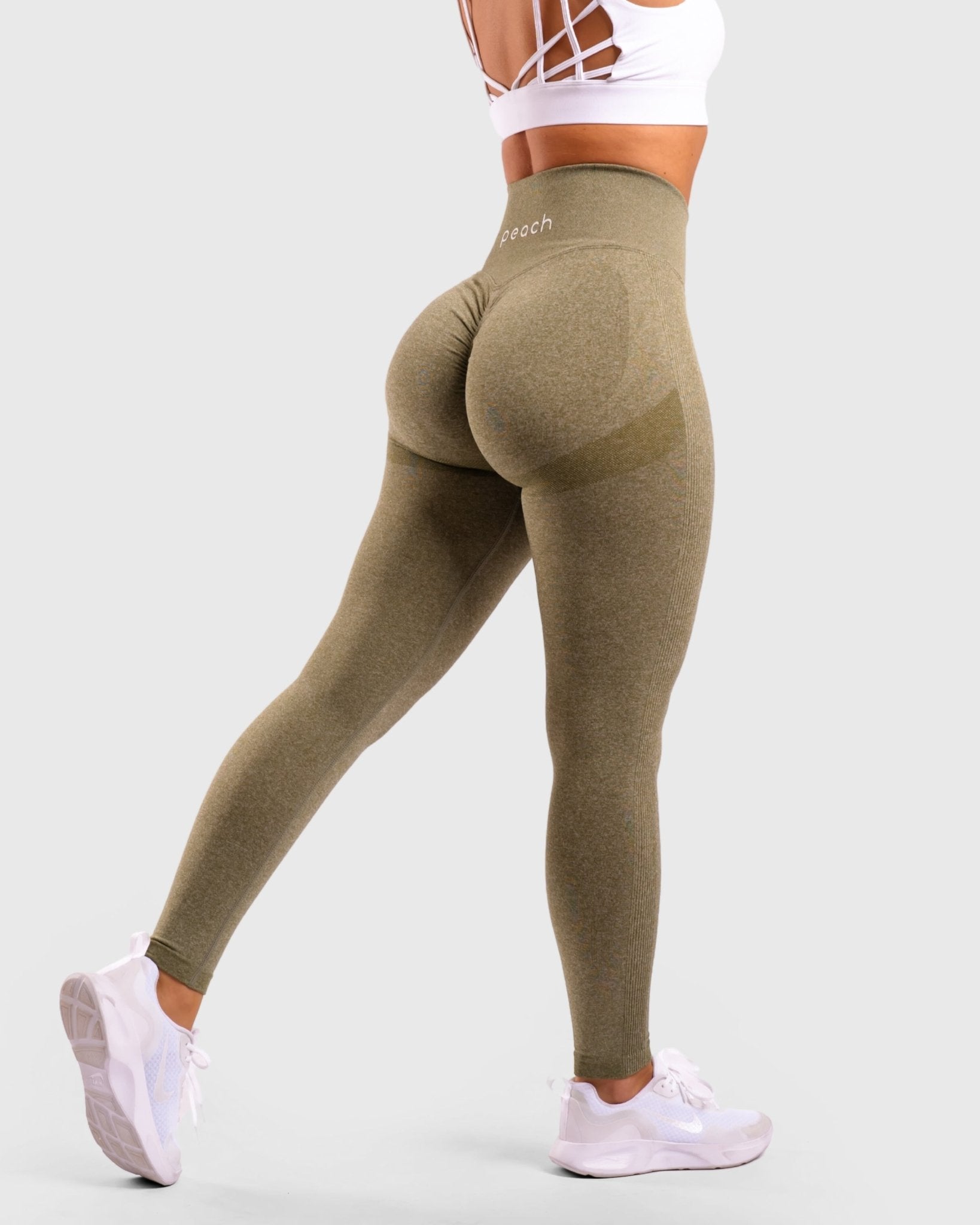 Green High Waist - Peach Tights -