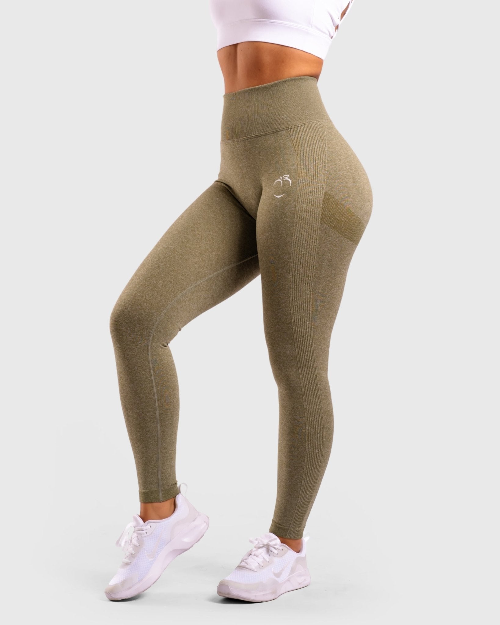 Green High Waist - Peach Tights -