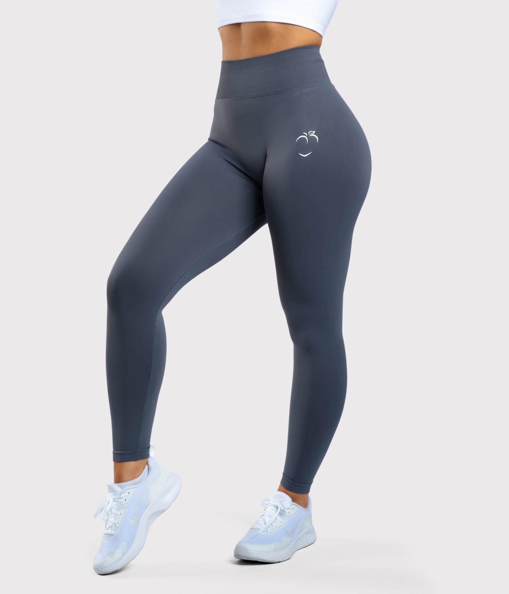 Grey Sleek Deluxe Mid Waist - Peach Tights -