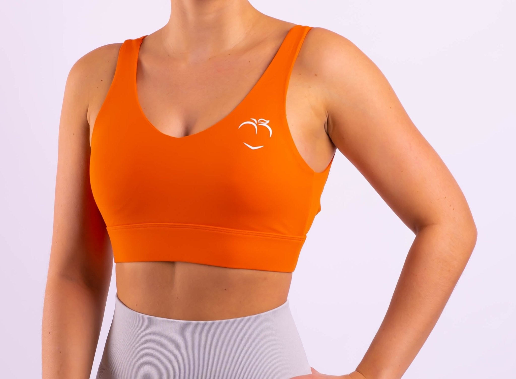Orange Kinetic Sports-Bra - Peach Tights -