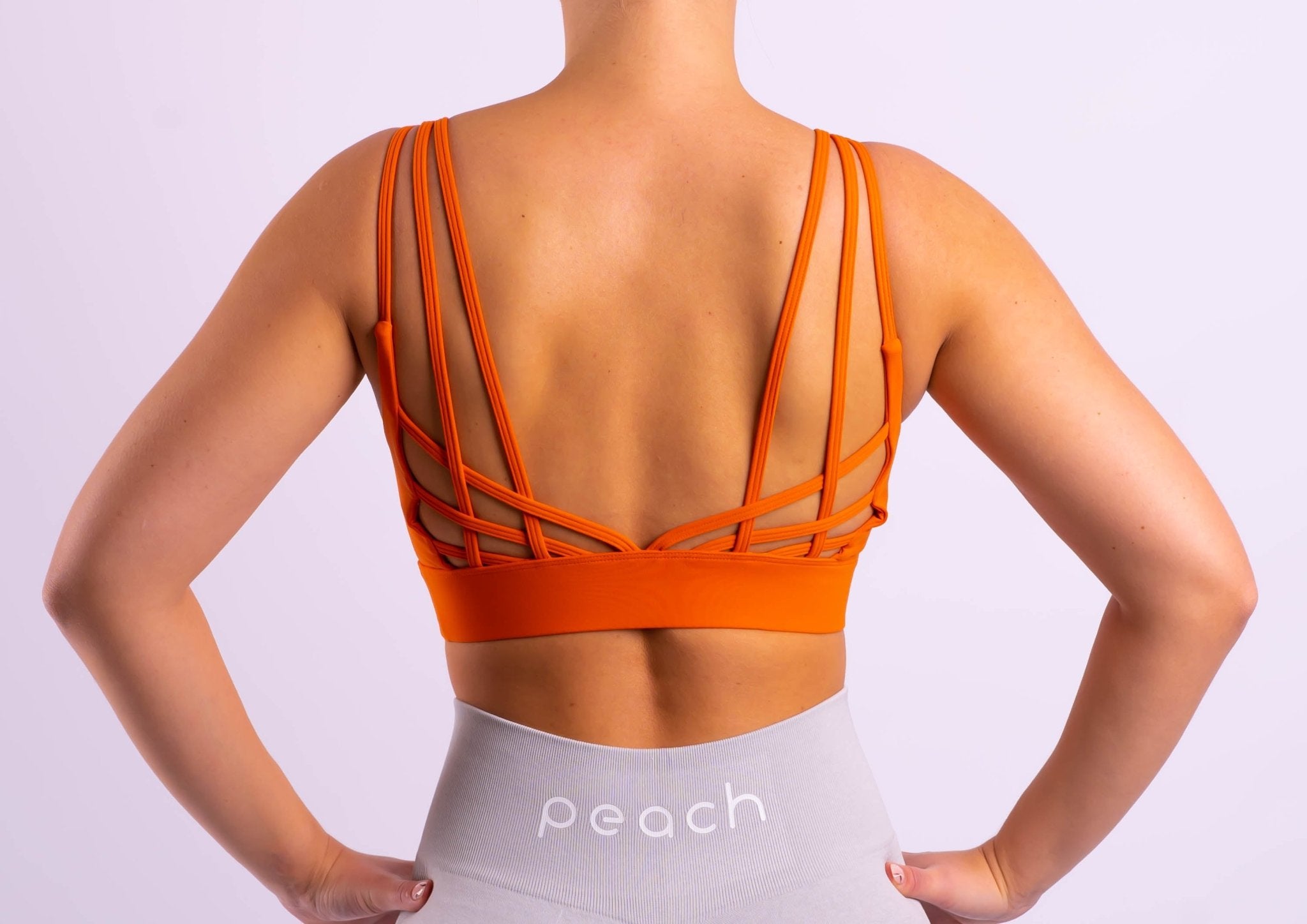 Orange Kinetic Sports-Bra - Peach Tights -