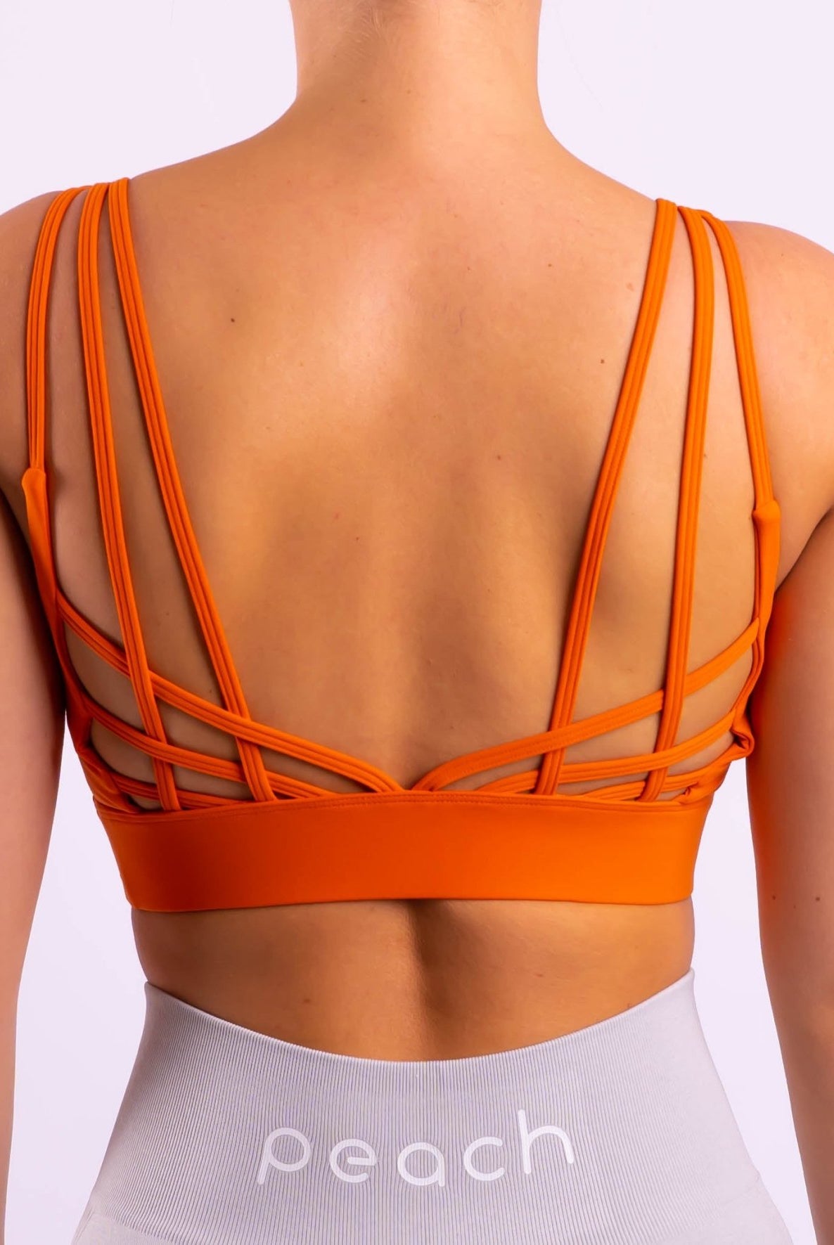 Orange Kinetic Sports-Bra - Peach Tights -