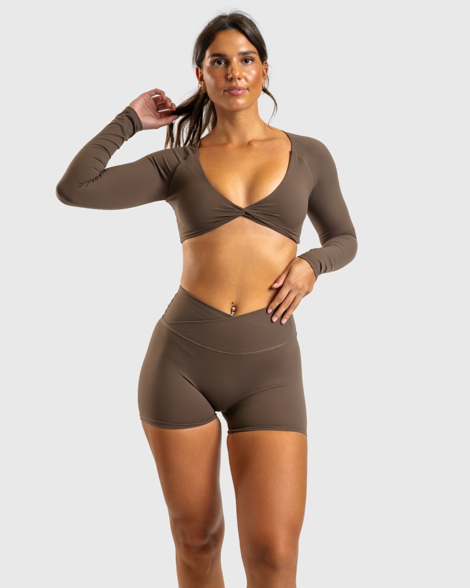 Ash Brown Divine V - waist Shorts - Peach Tights - Tights