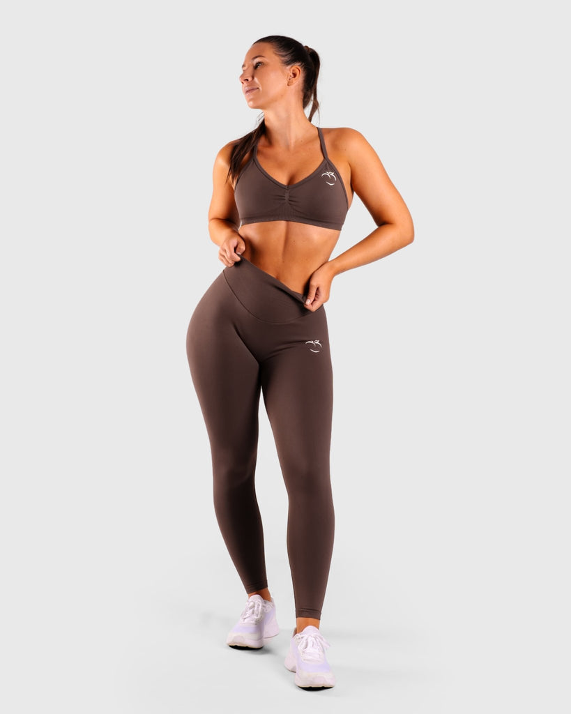 Ash Brown Vivid Sports - bra - Peach Tights - Sports - Bra