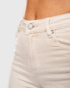 Beige Flared Jeans - Peach Tights - Jeans