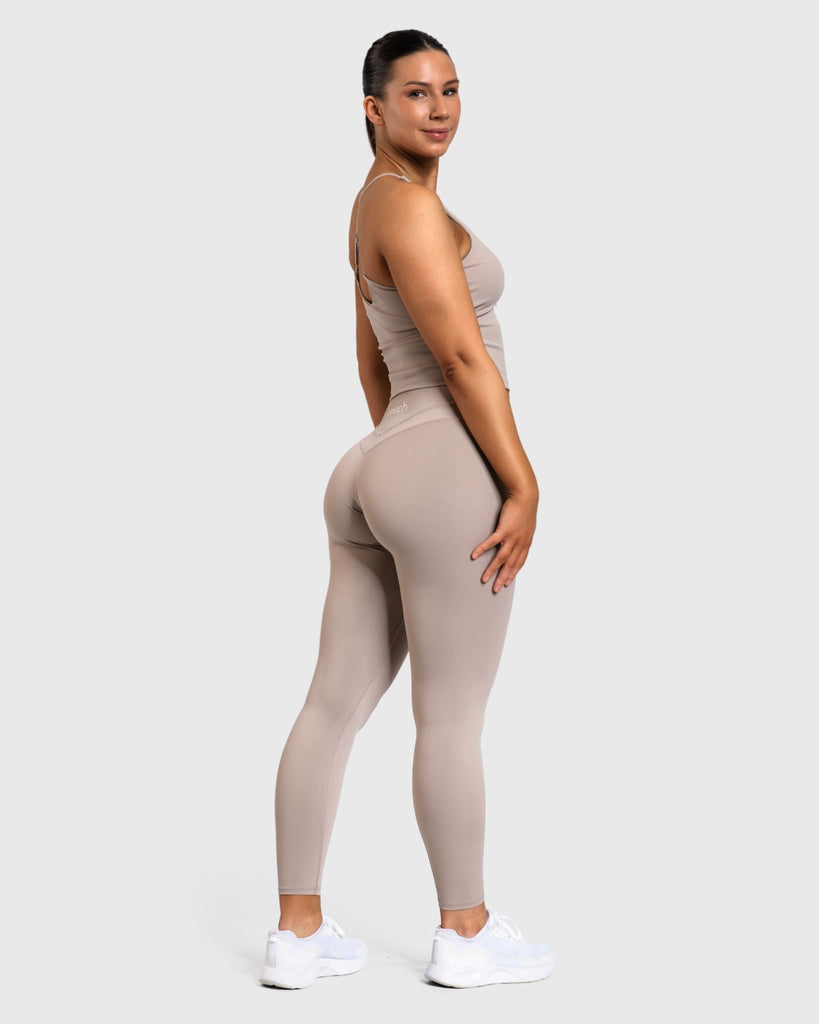 Beige Velocity Singlet - Peach Tights - Sports - Bra