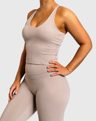 Beige Velocity Singlet - Peach Tights - Sports - Bra
