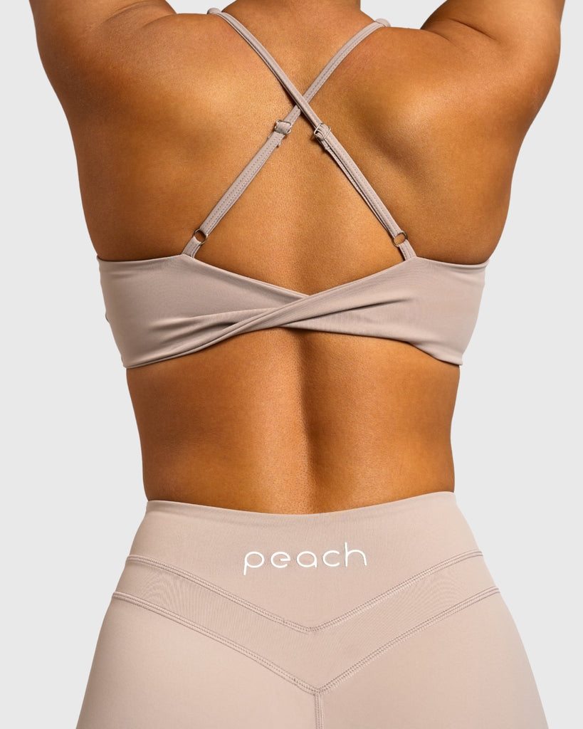 Beige Velocity Sports - bra - Peach Tights - Sports - Bra