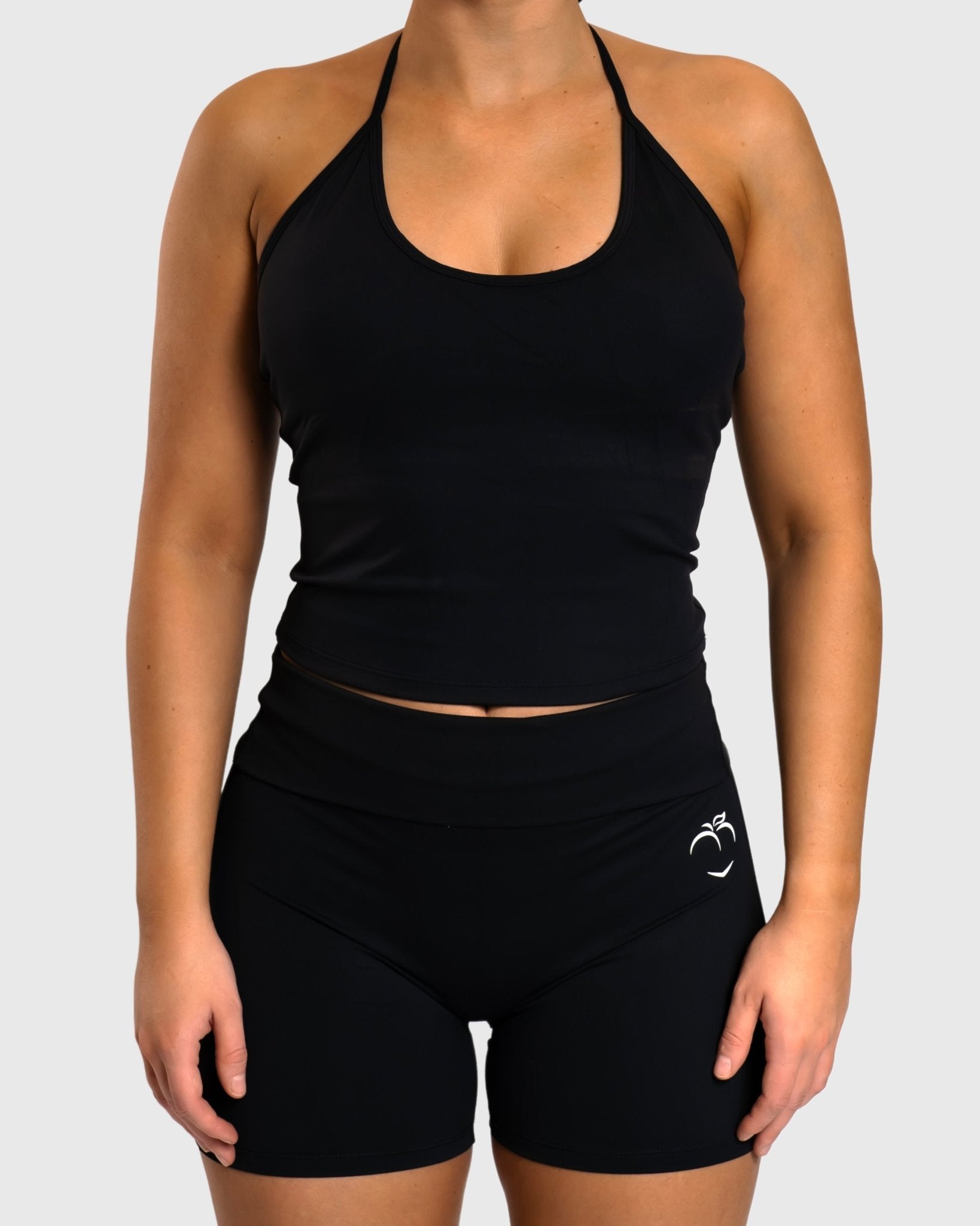 Black Allure Halterneck Topp - Peach Tights - Sports - Bra