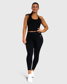 Black Allure Halterneck Topp - Peach Tights - Sports - Bra